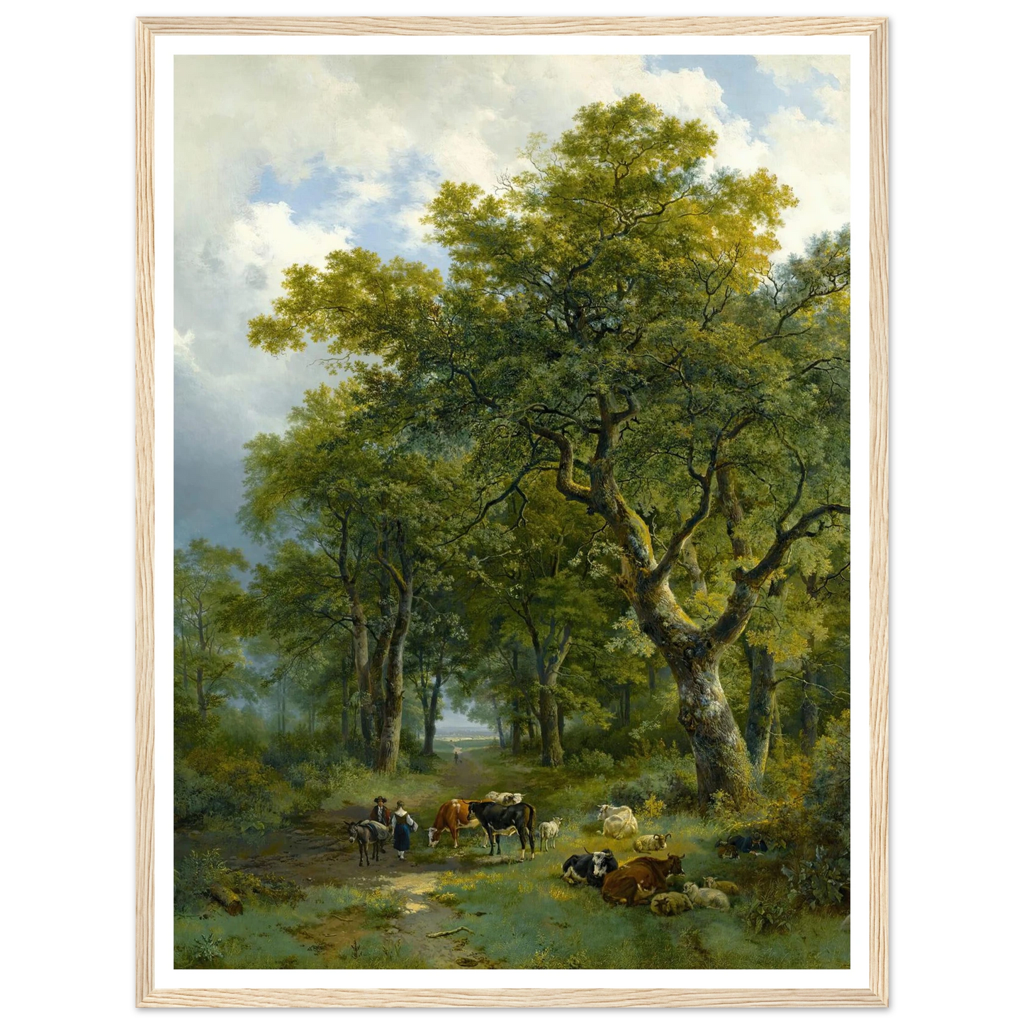 A Wooded Path (1833) Art Print | Barend Cornelis Koekkoek - Framed Poster - 30x40 cm / 12x16″ - Black frame