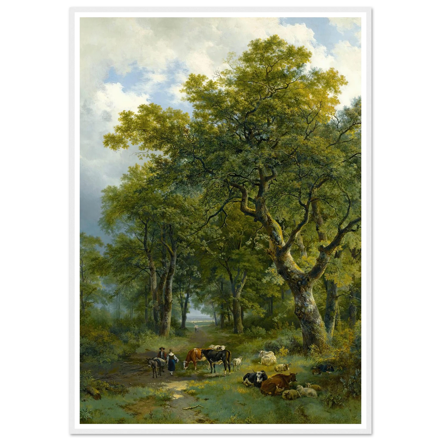 A Wooded Path (1833) Art Print | Barend Cornelis Koekkoek - Framed Poster - 30x40 cm / 12x16″ - Black frame