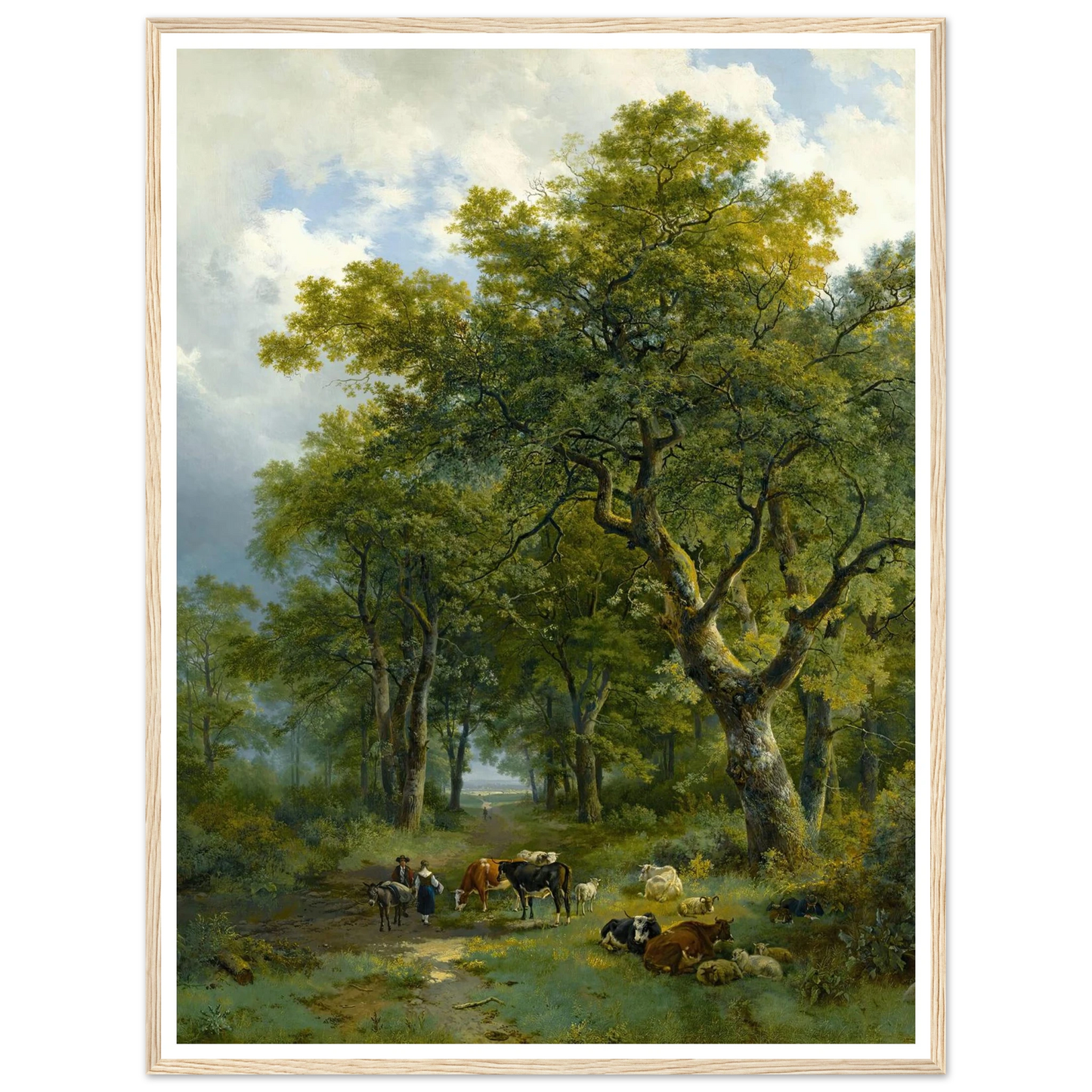 A Wooded Path (1833) Art Print | Barend Cornelis Koekkoek - Framed Poster - 30x40 cm / 12x16″ - Black frame