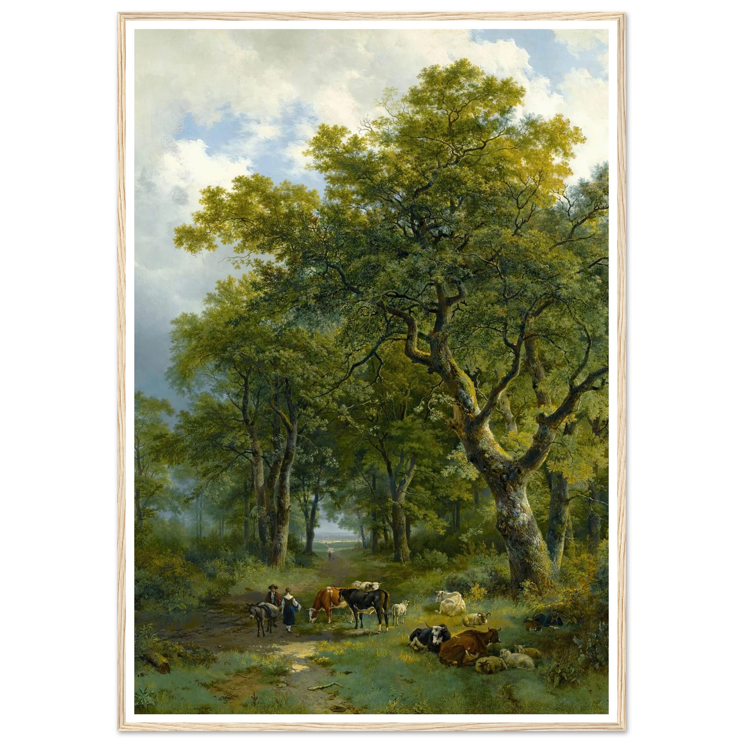 A Wooded Path (1833) Art Print | Barend Cornelis Koekkoek - Framed Poster - 30x40 cm / 12x16″ - Black frame