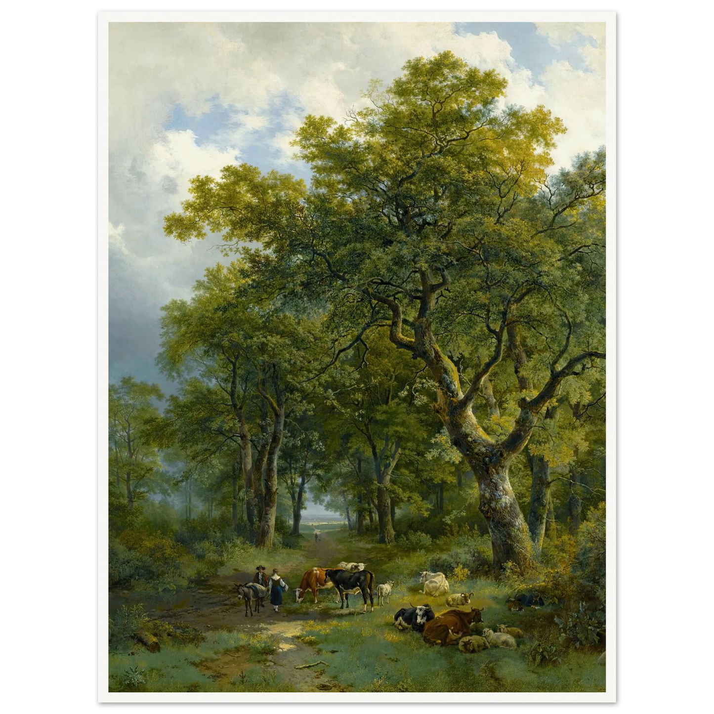 A Wooded Path (1833) Art Print | Barend Cornelis Koekkoek - Framed Poster - 30x40 cm / 12x16″ - Black frame