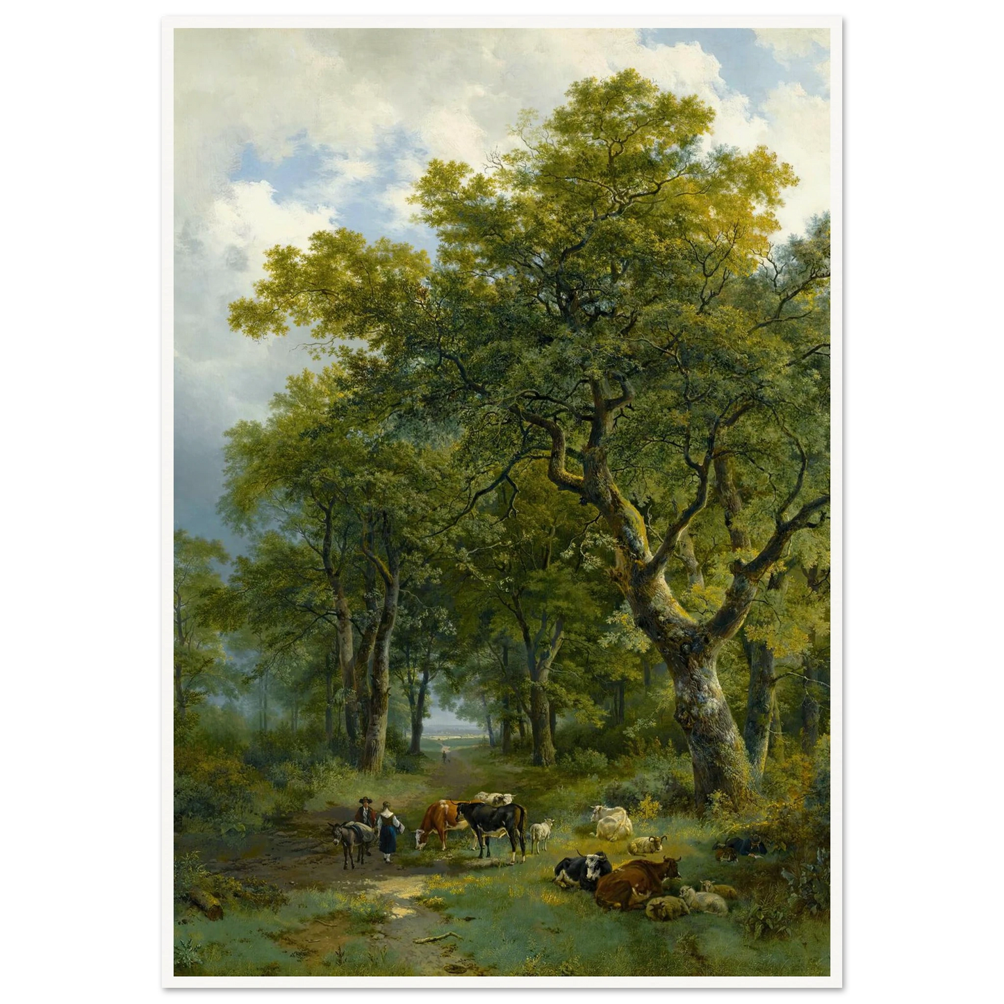 A Wooded Path (1833) Art Print | Barend Cornelis Koekkoek - Framed Poster - 30x40 cm / 12x16″ - Black frame