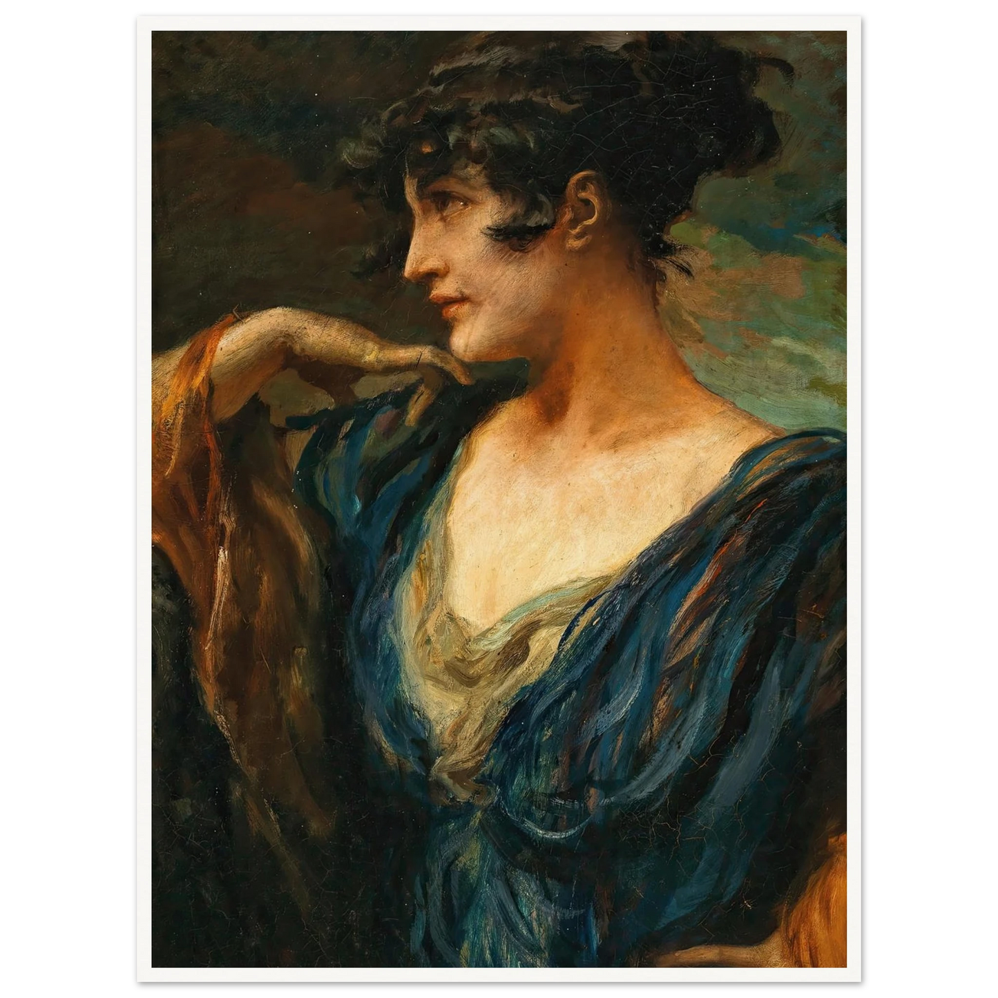 A Young Beauty, Art Print | Leopold Schmutzler - Framed Poster - 30x40 cm / 12x16″ - Black frame