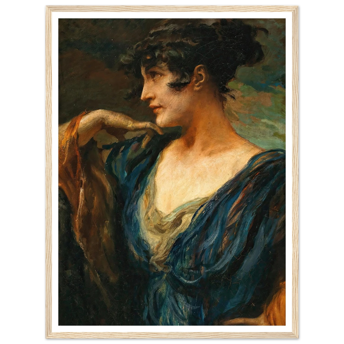 A Young Beauty, Art Print | Leopold Schmutzler - Framed Poster - 30x40 cm / 12x16″ - Black frame