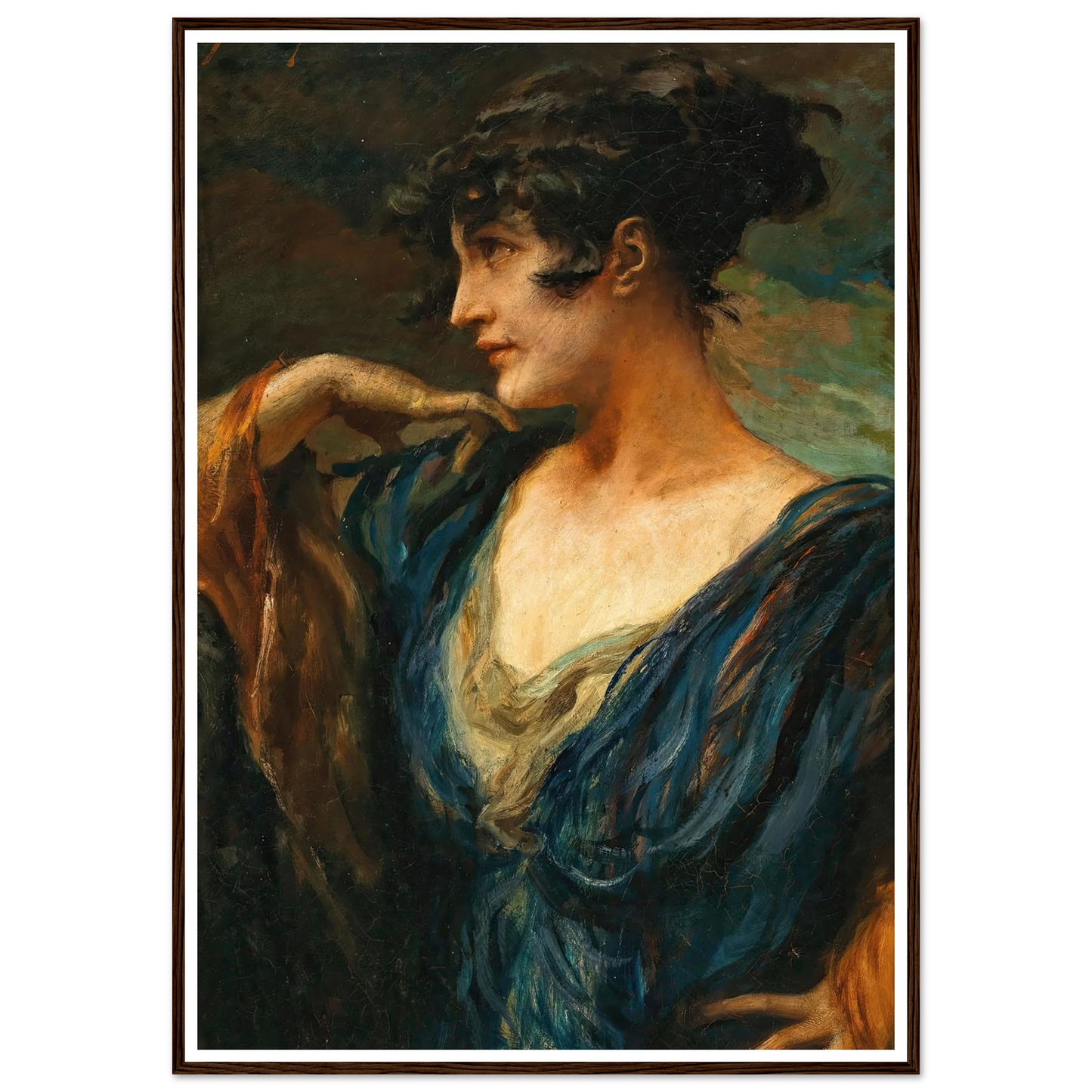 A Young Beauty, Art Print | Leopold Schmutzler - Framed Poster - 30x40 cm / 12x16″ - Black frame
