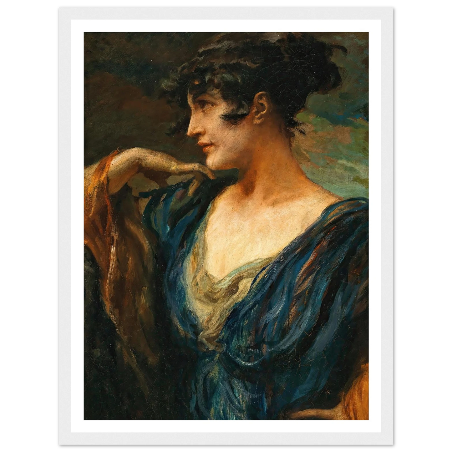 A Young Beauty, Art Print | Leopold Schmutzler - Framed Poster - 30x40 cm / 12x16″ - Black frame