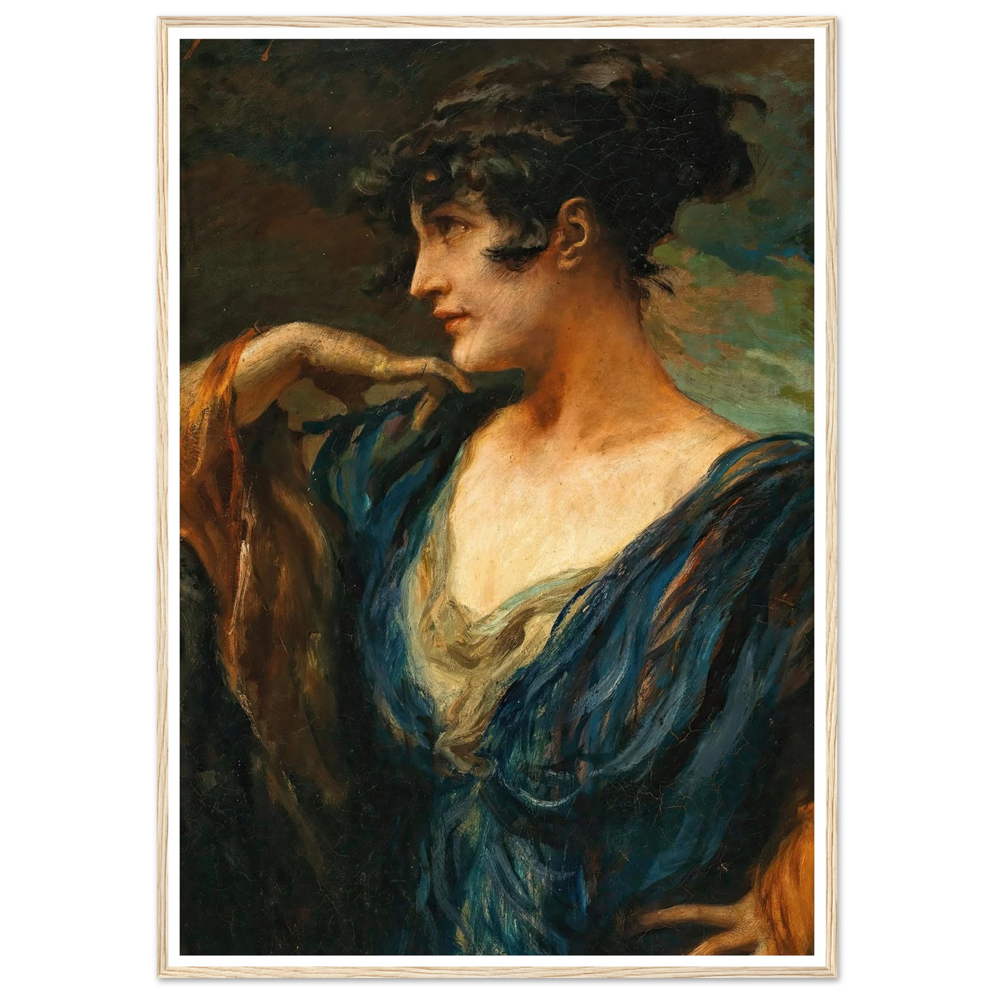 A Young Beauty, Art Print | Leopold Schmutzler - Framed Poster - 30x40 cm / 12x16″ - Black frame