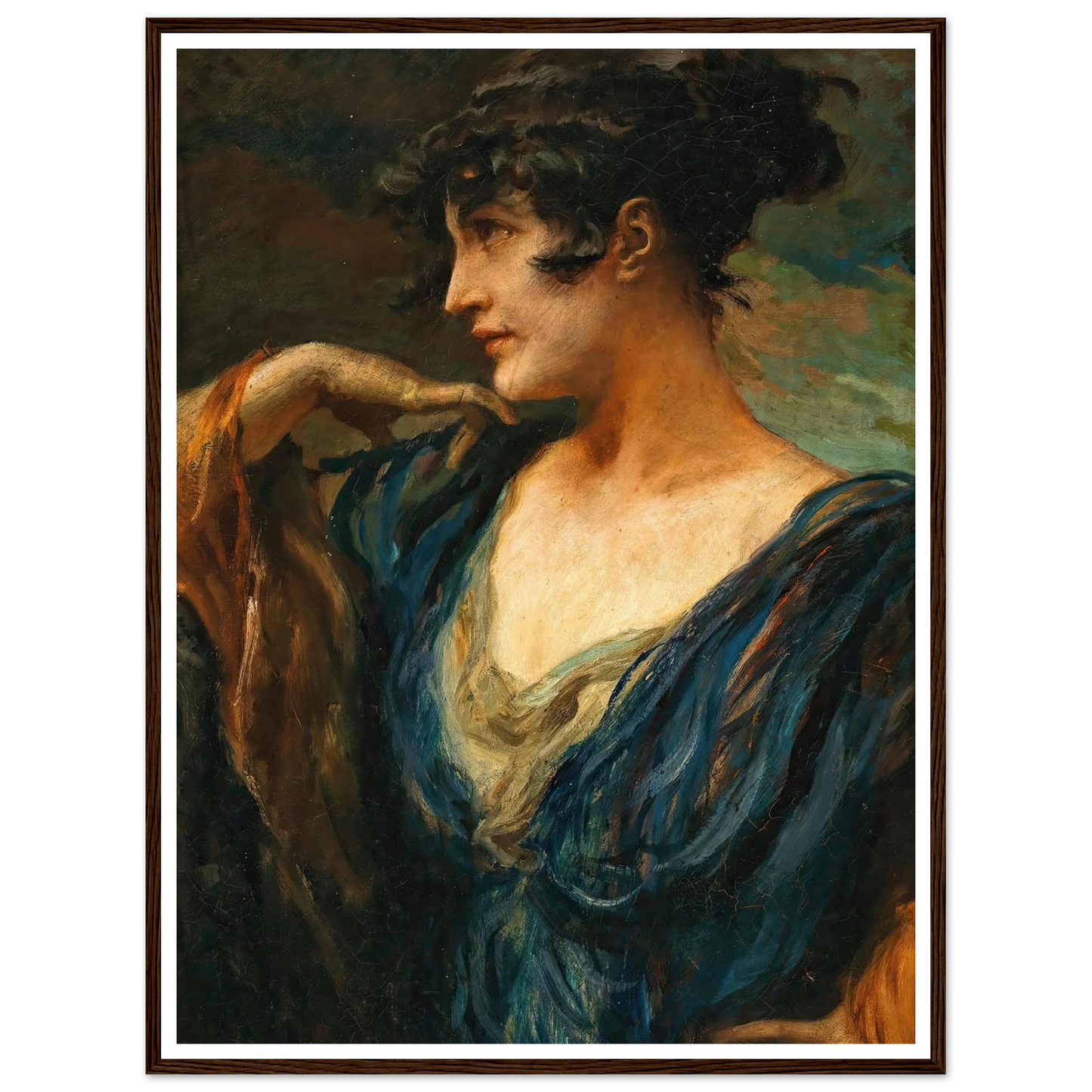 A Young Beauty, Art Print | Leopold Schmutzler - Framed Poster - 30x40 cm / 12x16″ - Black frame