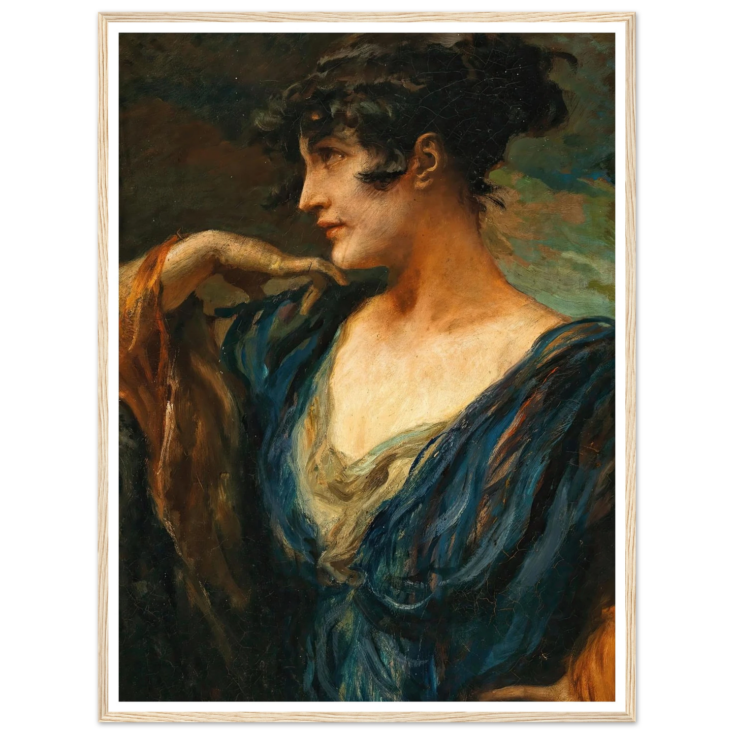 A Young Beauty, Art Print | Leopold Schmutzler - Framed Poster - 30x40 cm / 12x16″ - Black frame