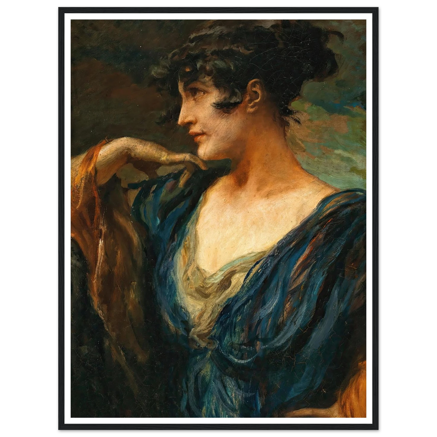 A Young Beauty, Art Print | Leopold Schmutzler - Framed Poster - 30x40 cm / 12x16″ - Black frame