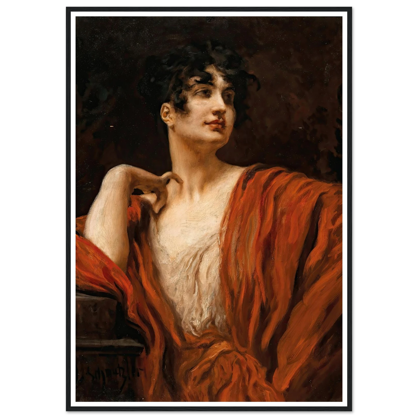 A Young Beauty Art Print | Leopold Schmutzler - Framed Poster - 30x40 cm / 12x16″ - Black frame