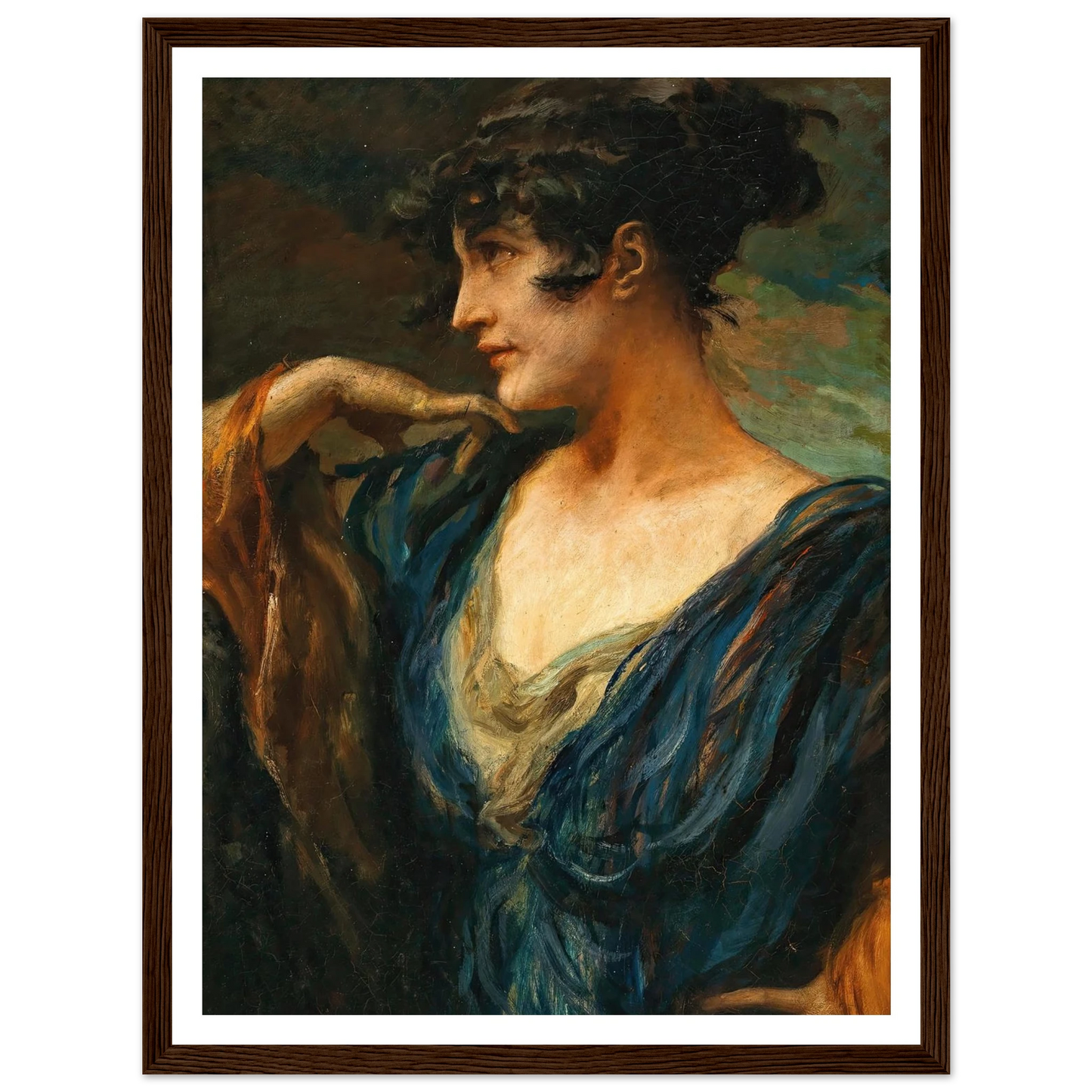 A Young Beauty, Art Print | Leopold Schmutzler - Framed Poster - 30x40 cm / 12x16″ - Black frame