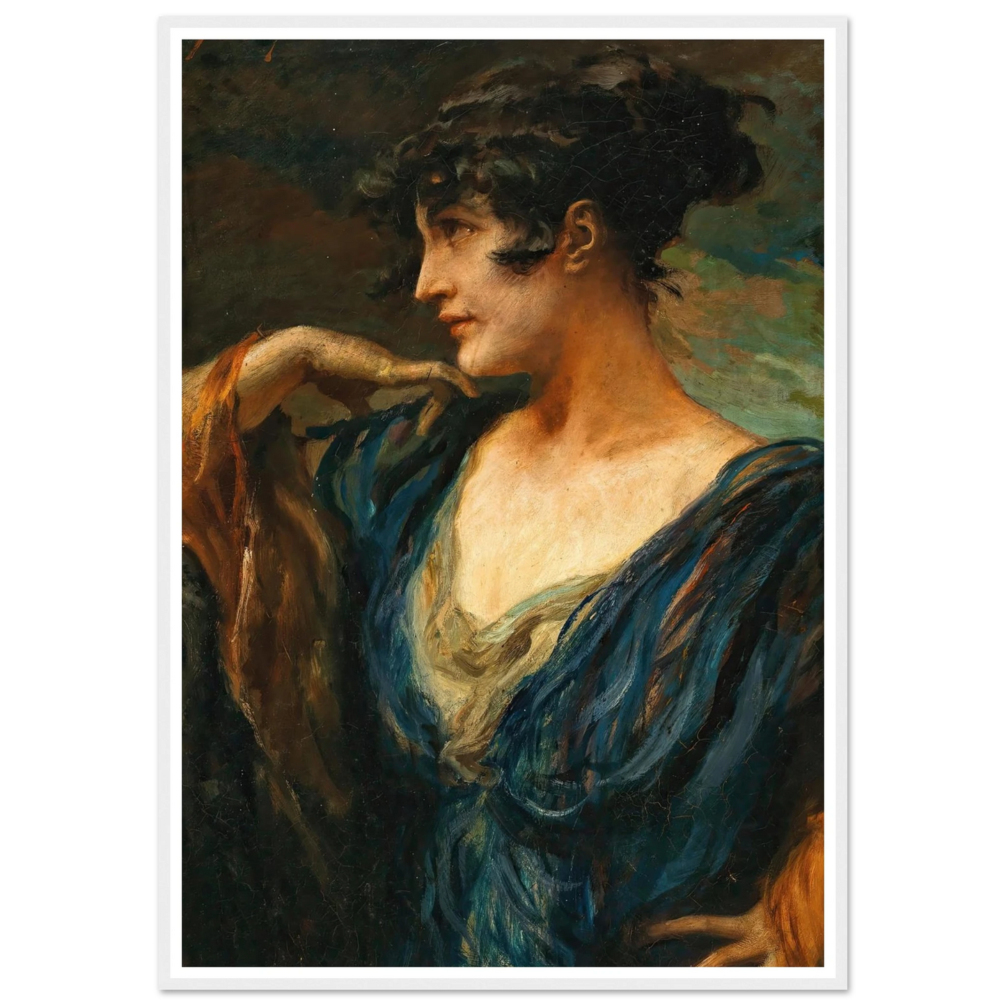 A Young Beauty, Art Print | Leopold Schmutzler - Framed Poster - 30x40 cm / 12x16″ - Black frame