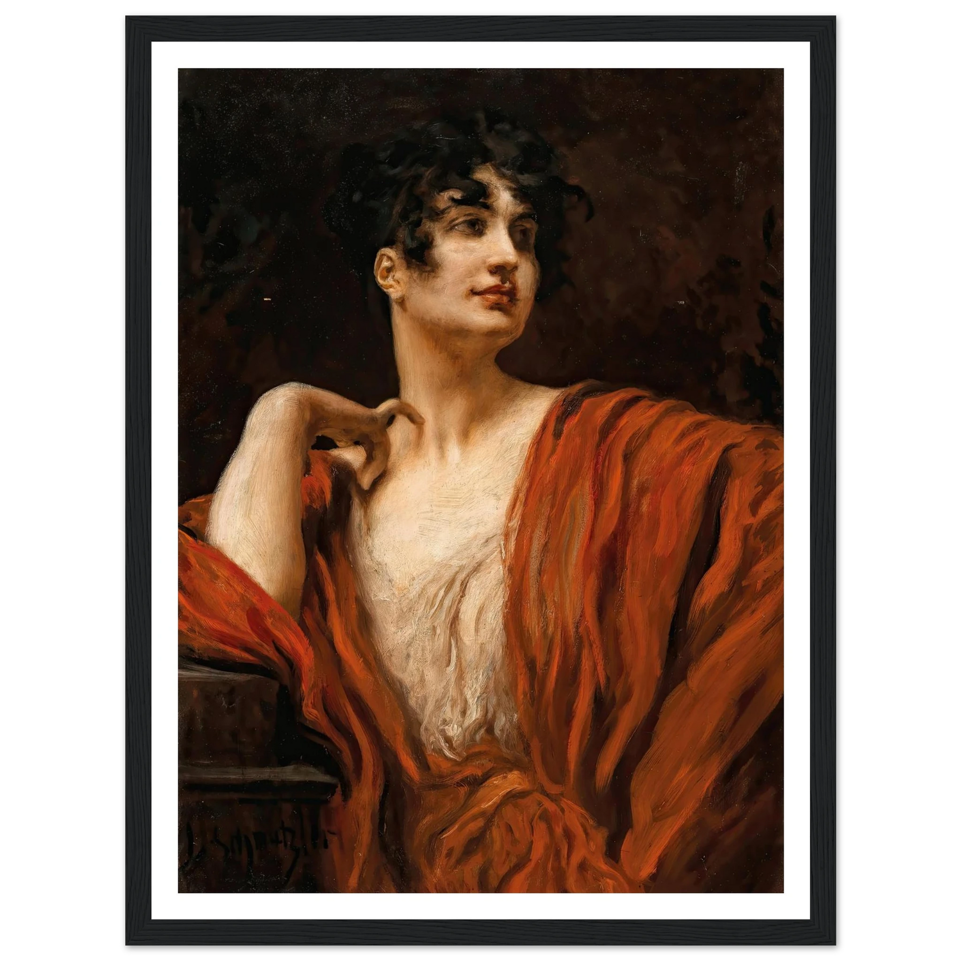 A Young Beauty Art Print | Leopold Schmutzler - Framed Poster - 30x40 cm / 12x16″ - Black frame