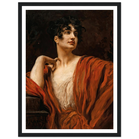 A Young Beauty Art Print | Leopold Schmutzler - Framed Poster - 30x40 cm / 12x16″ - Black frame