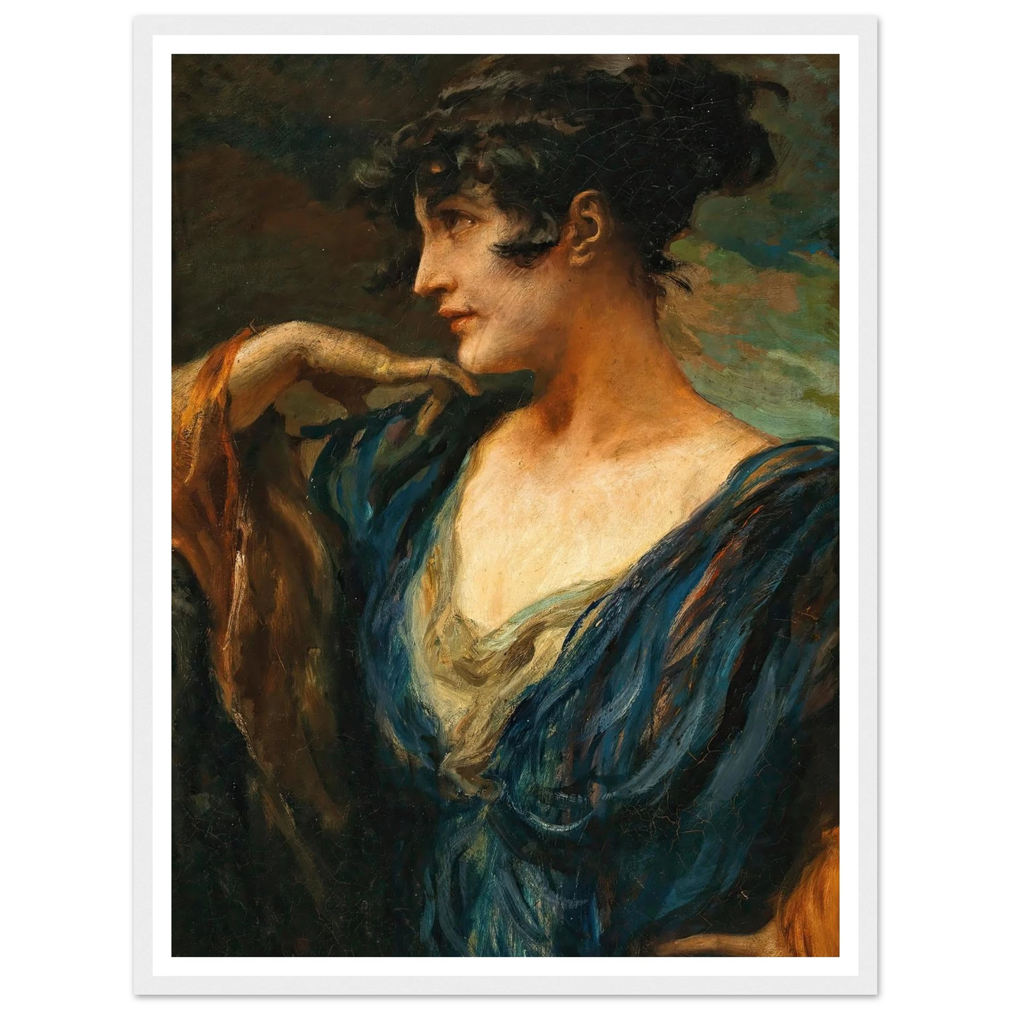 A Young Beauty, Art Print | Leopold Schmutzler - Framed Poster - 30x40 cm / 12x16″ - Black frame