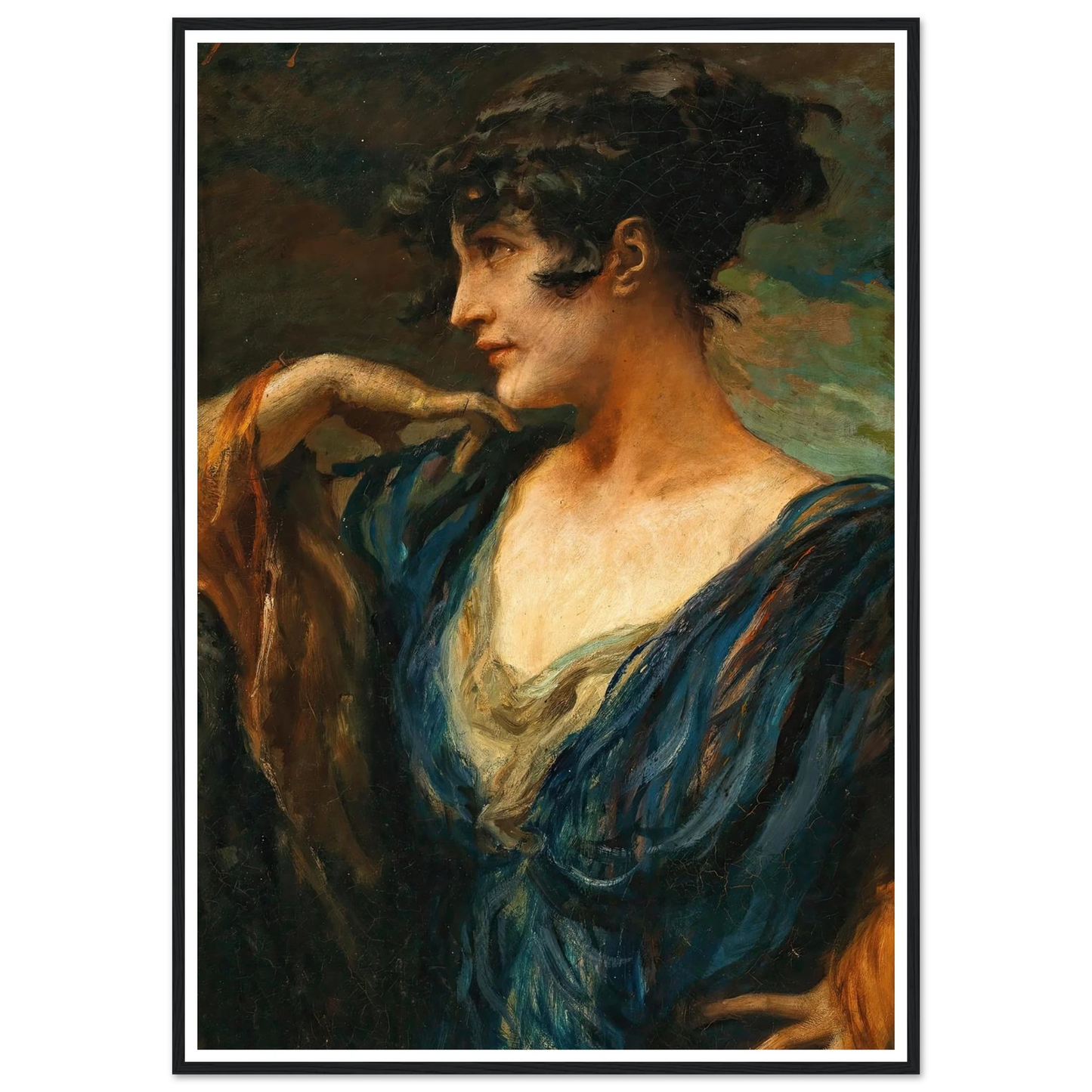 A Young Beauty, Art Print | Leopold Schmutzler - Framed Poster - 30x40 cm / 12x16″ - Black frame