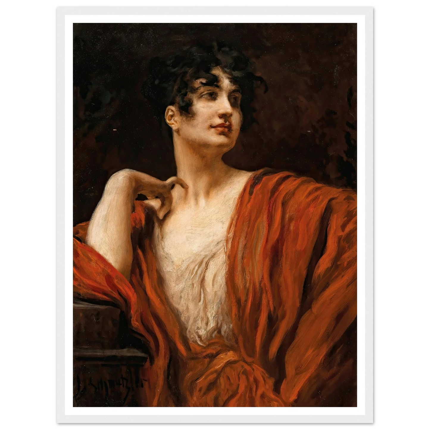 A Young Beauty Art Print | Leopold Schmutzler - Framed Poster - 30x40 cm / 12x16″ - Black frame