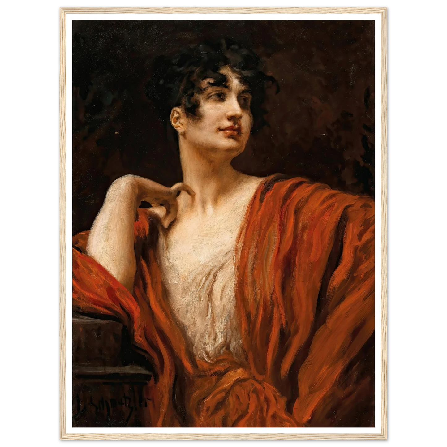 A Young Beauty Art Print | Leopold Schmutzler - Framed Poster - 30x40 cm / 12x16″ - Black frame