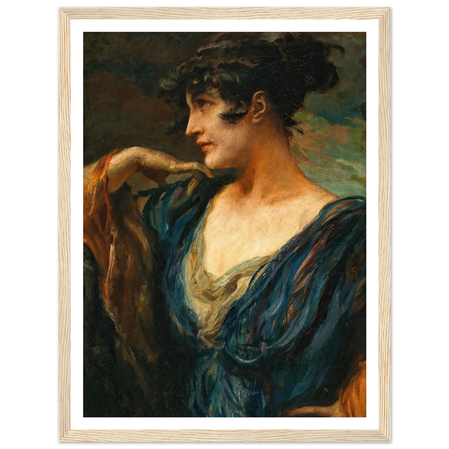 A Young Beauty, Art Print | Leopold Schmutzler - Framed Poster - 30x40 cm / 12x16″ - Black frame