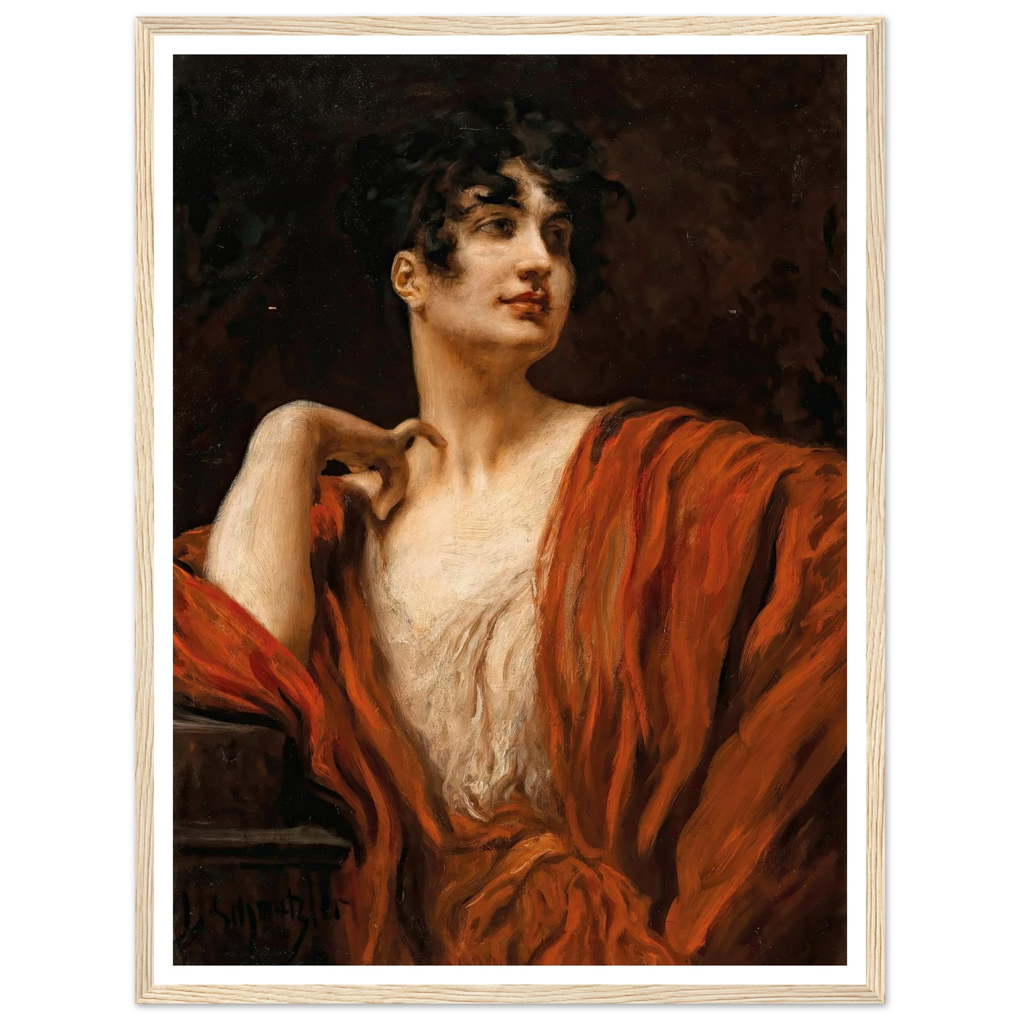 A Young Beauty Art Print | Leopold Schmutzler - Framed Poster - 30x40 cm / 12x16″ - Black frame