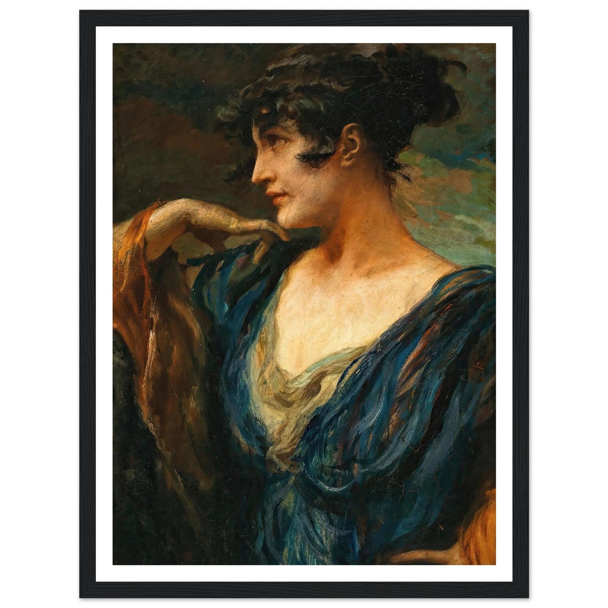 A Young Beauty, Art Print | Leopold Schmutzler - Framed Poster - 30x40 cm / 12x16″ - Black frame
