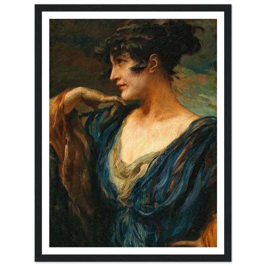 A Young Beauty, Art Print | Leopold Schmutzler - Framed Poster - 30x40 cm / 12x16″ - Black frame