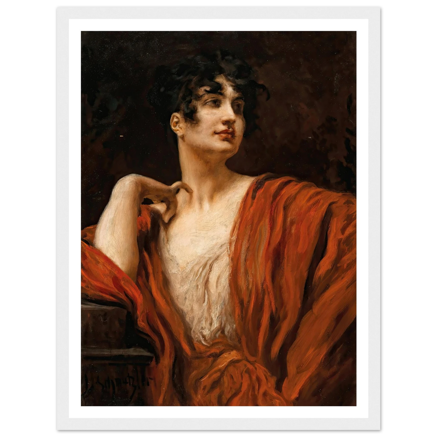 A Young Beauty Art Print | Leopold Schmutzler - Framed Poster - 30x40 cm / 12x16″ - Black frame