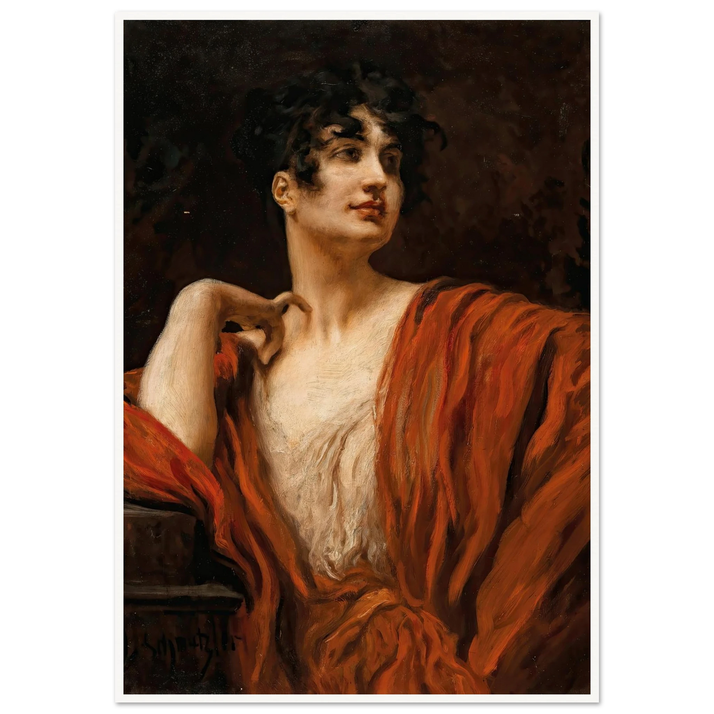 A Young Beauty Art Print | Leopold Schmutzler - Framed Poster - 30x40 cm / 12x16″ - Black frame