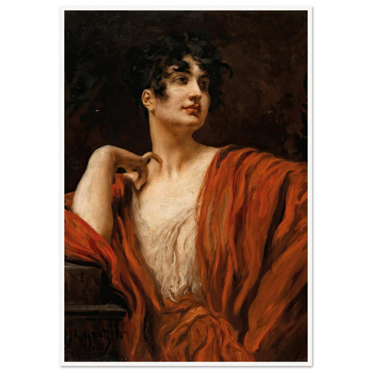 A Young Beauty Art Print | Leopold Schmutzler - Framed Poster - 30x40 cm / 12x16″ - Black frame