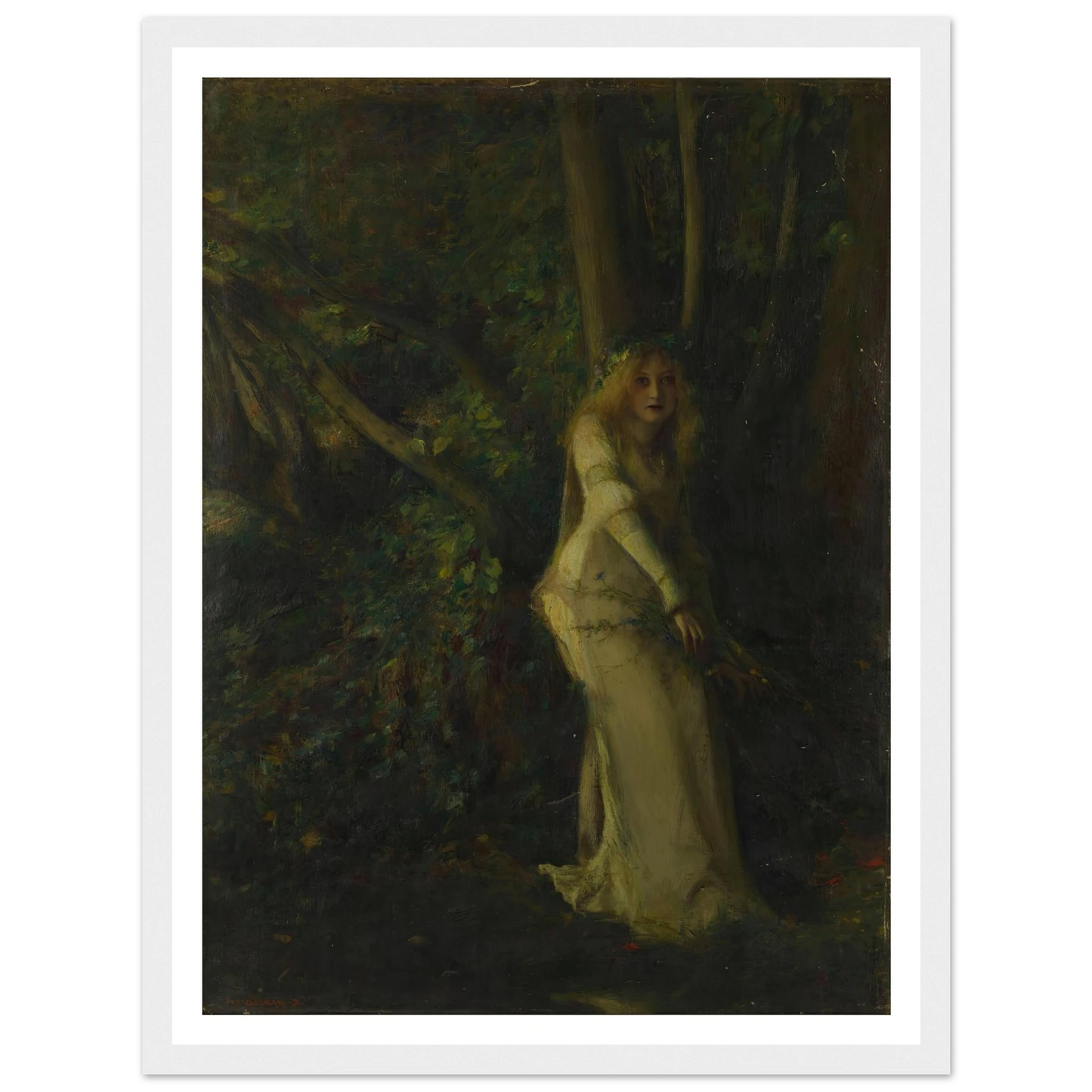 A Young Woman in the Play Art Print | Pascal Adolphe Jean Dagnan Bouveret - Framed Poster - 30x40 cm / 12x16″ - Black frame