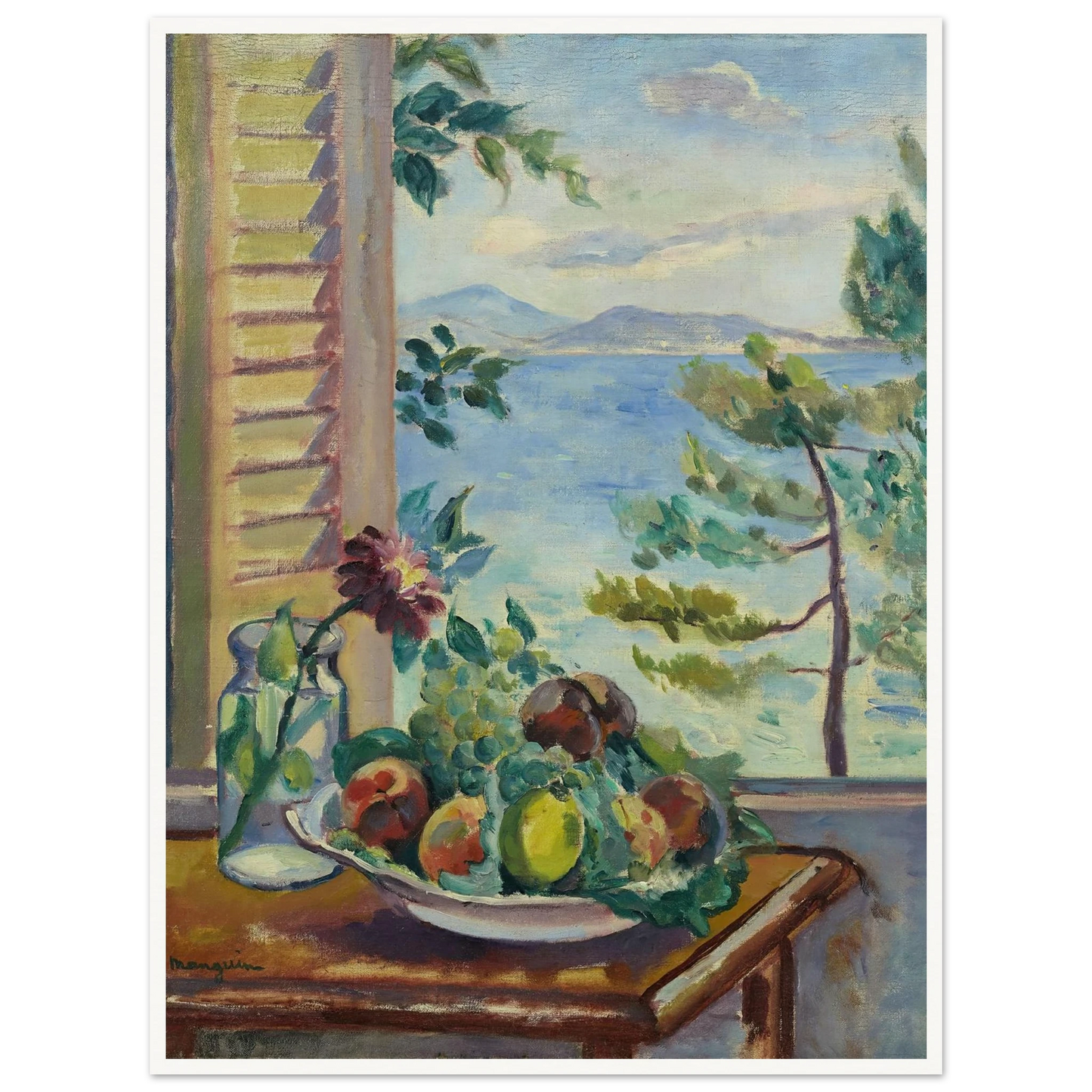 Pêches et raisins à la fenêtre (1920) Art Print | Henri Manguin-Quipham Collections