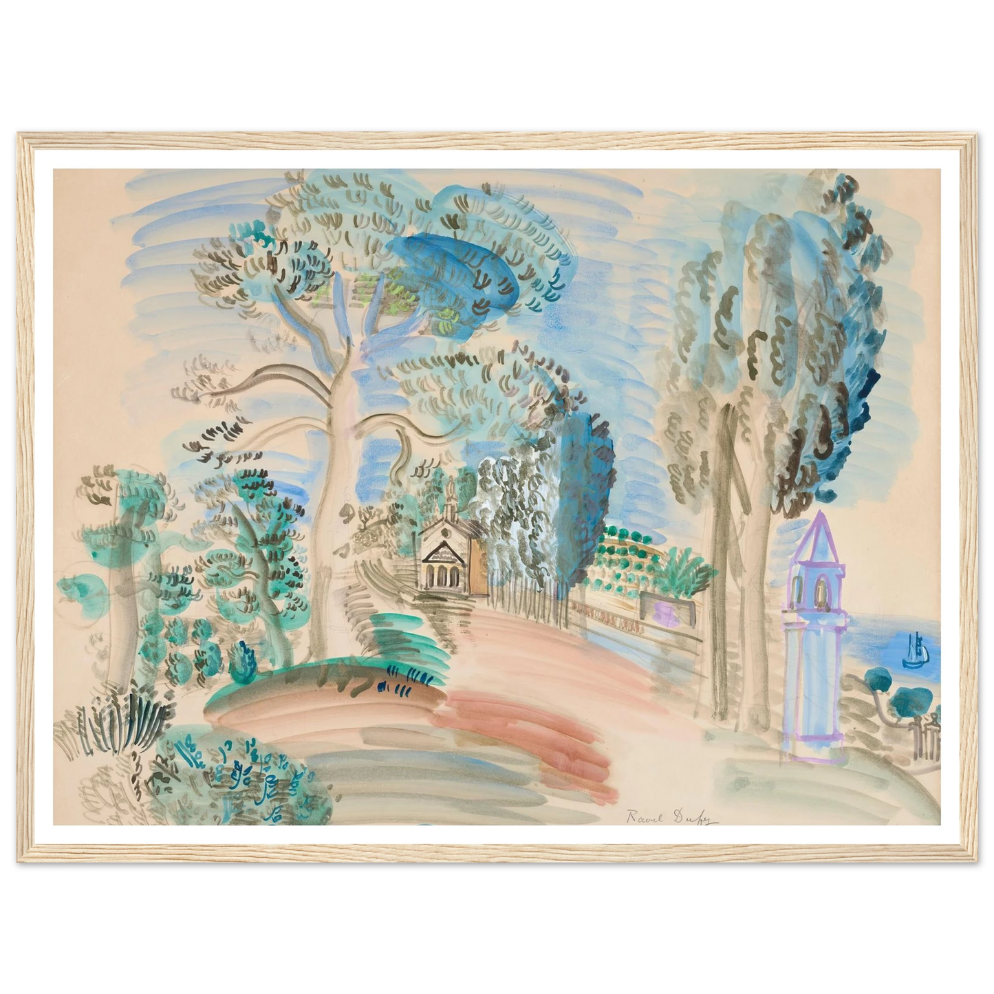La Chapelle à Golfe Juan (circa 1923) Art Print | Raoul Dufy-Quipham Collections