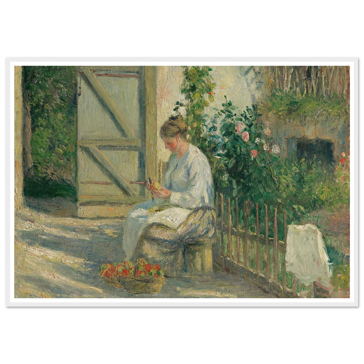 Julie Pissarro épluchant des légumes (1878) Art Print | Camille Pissarro-Quipham Collections