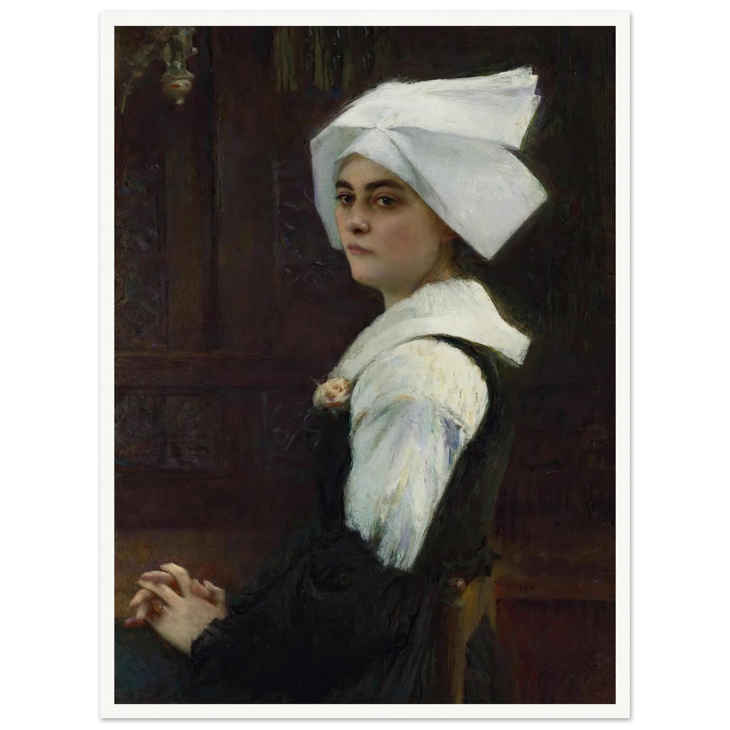 Breton Girl Art Print | Pascal Adolphe Jean Dagnan Bouveret-Quipham Collections