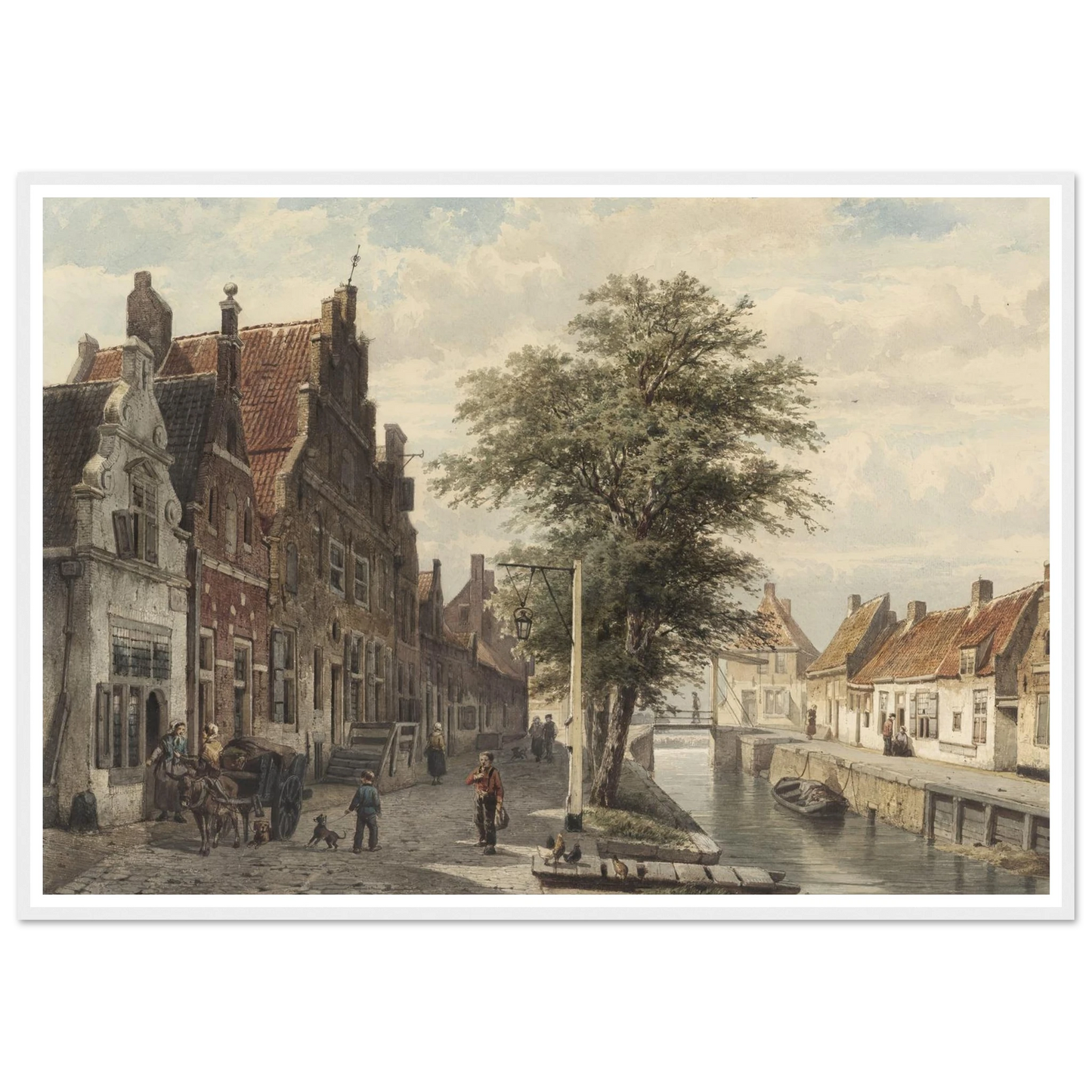 Gezicht op de gracht te Hasselt (1863) Art Print | Cornelis Springer-Quipham Collections