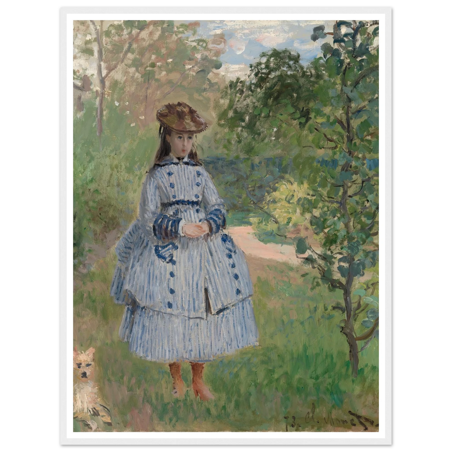 Girl with Dog (1873) Art Print | Claude Monet-Quipham Collections