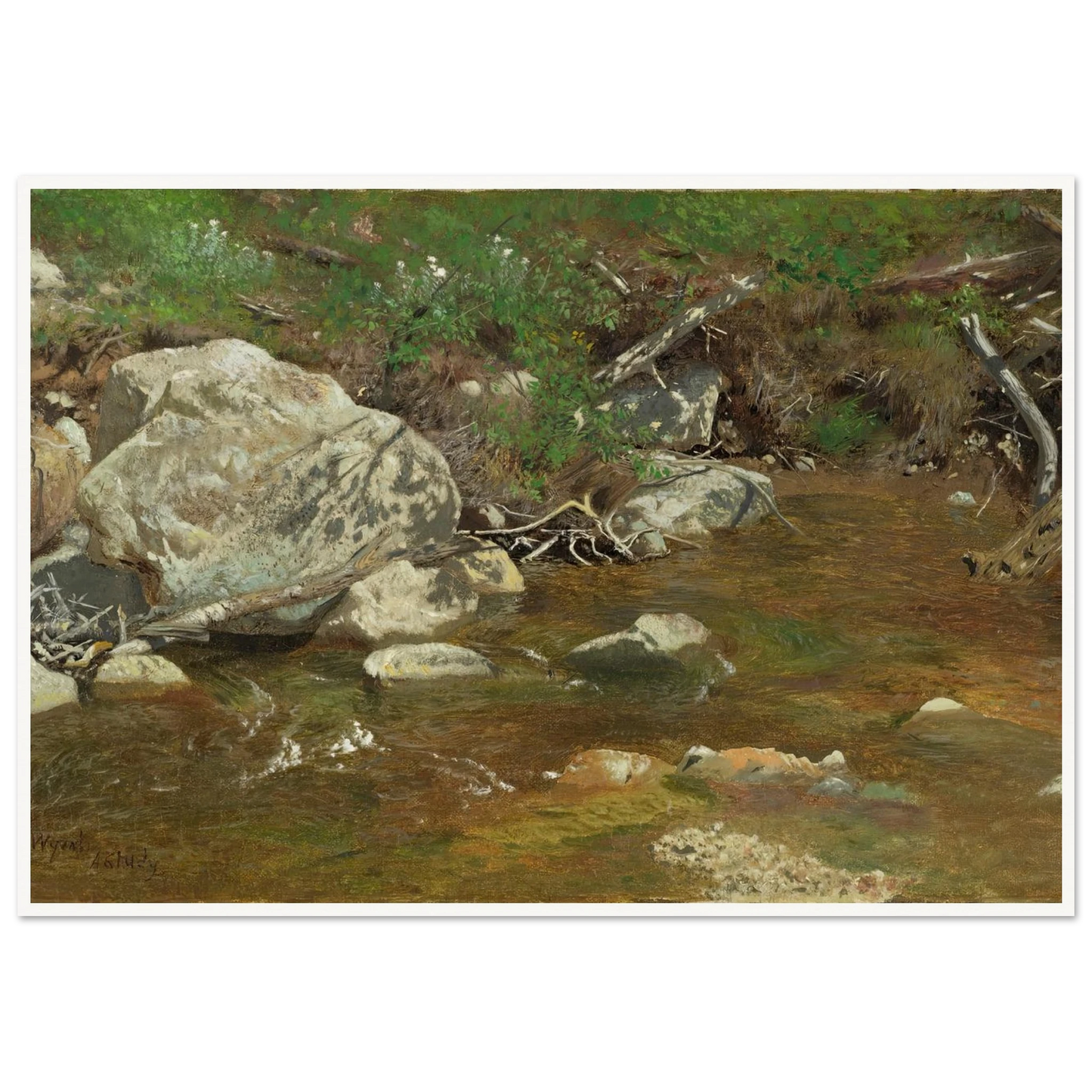 Mountain Brook; A Study (between ca. 1863 and 1869) Art Print | Alexander Helwig Wyant-Quipham Collections