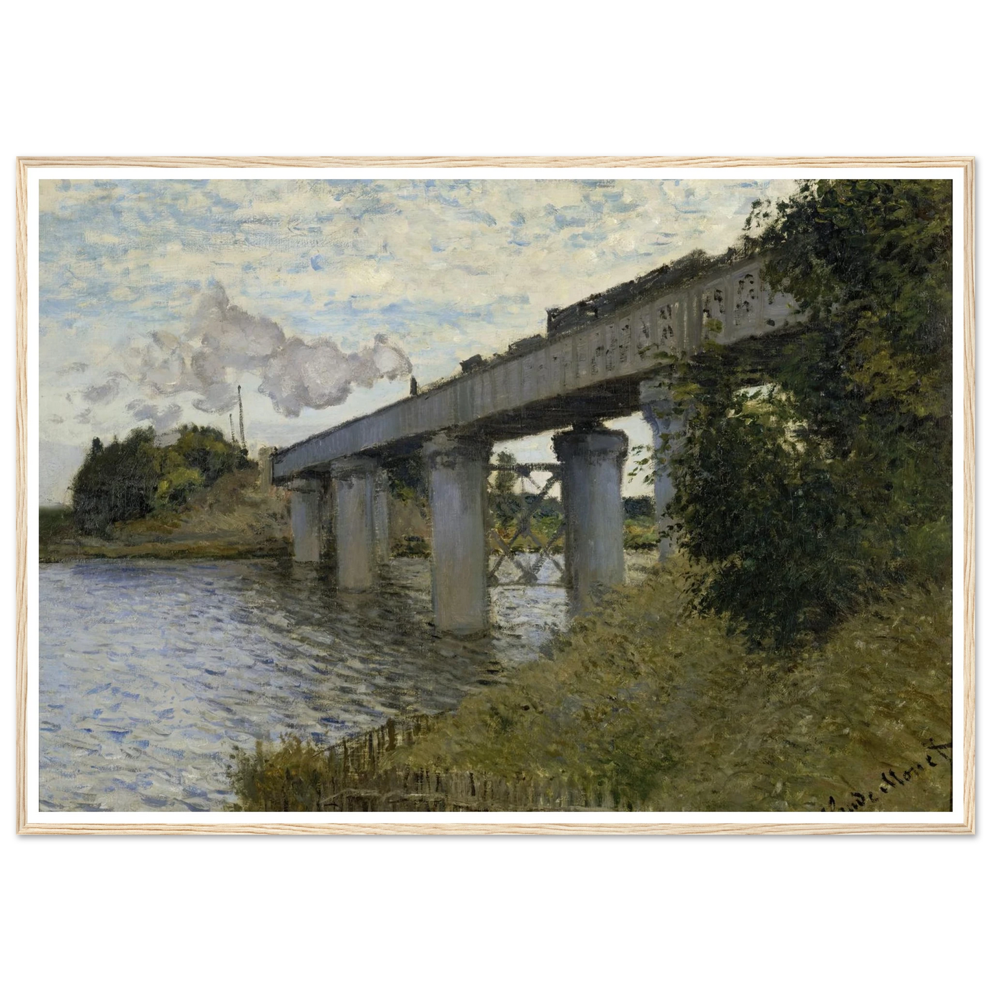 The Railroad bridge in Argenteuil (1873 - 1874) Art Print | Claude Monet-Quipham Collections