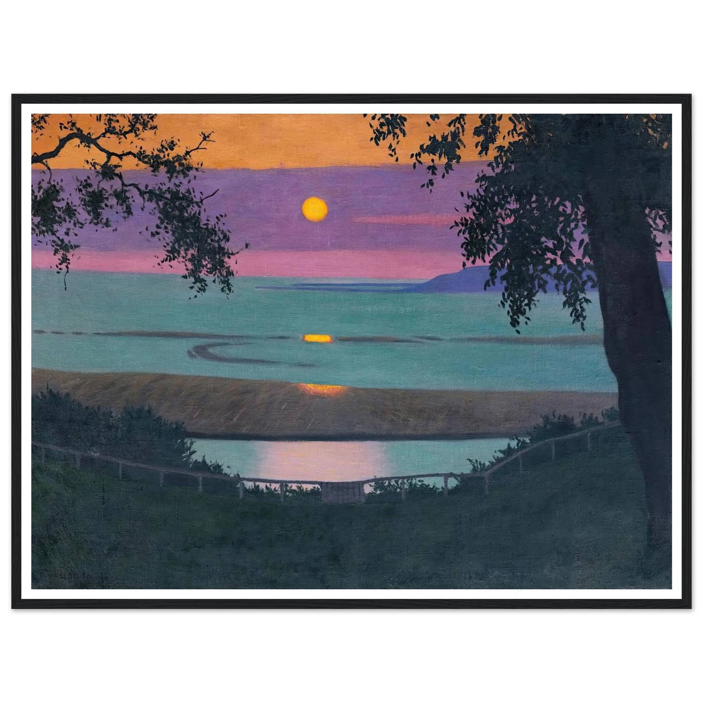 Sunset At Grace, Orange And Violet Sky (1918) Art Print | Felix Vallotton-Quipham Collections