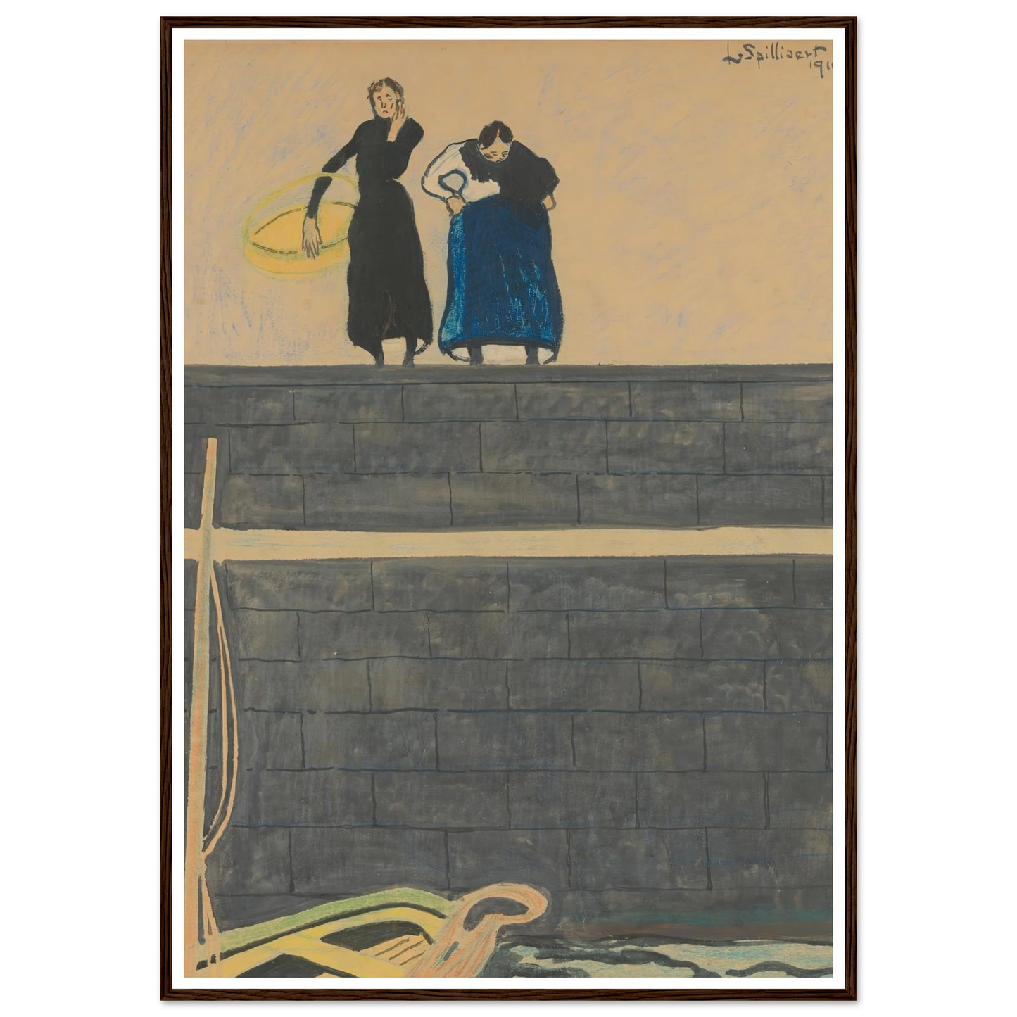 Vissersvrouwen op de kaai (1910) Art Print | Leon Spilliaert-Quipham Collections