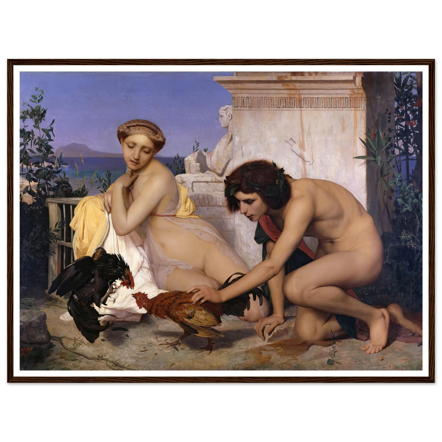 Young Greeks Attending a Cock Fight (1846) Art Print | Jean Leon Gerome-Quipham Collections