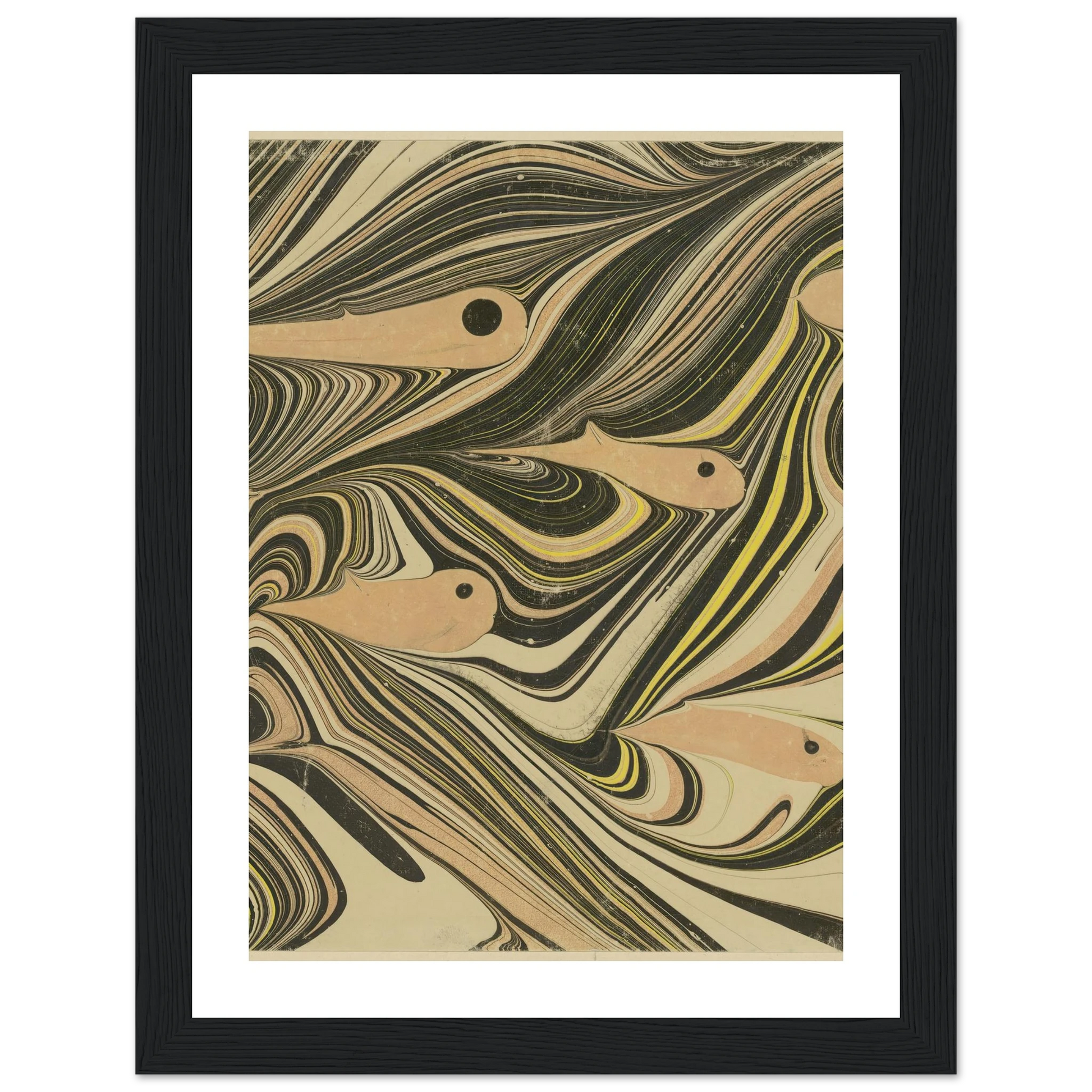 Marmorpapier (mit Fischmotiven) (1903 - 1907) Art Print | Josef Hoffmann-Quipham Collections