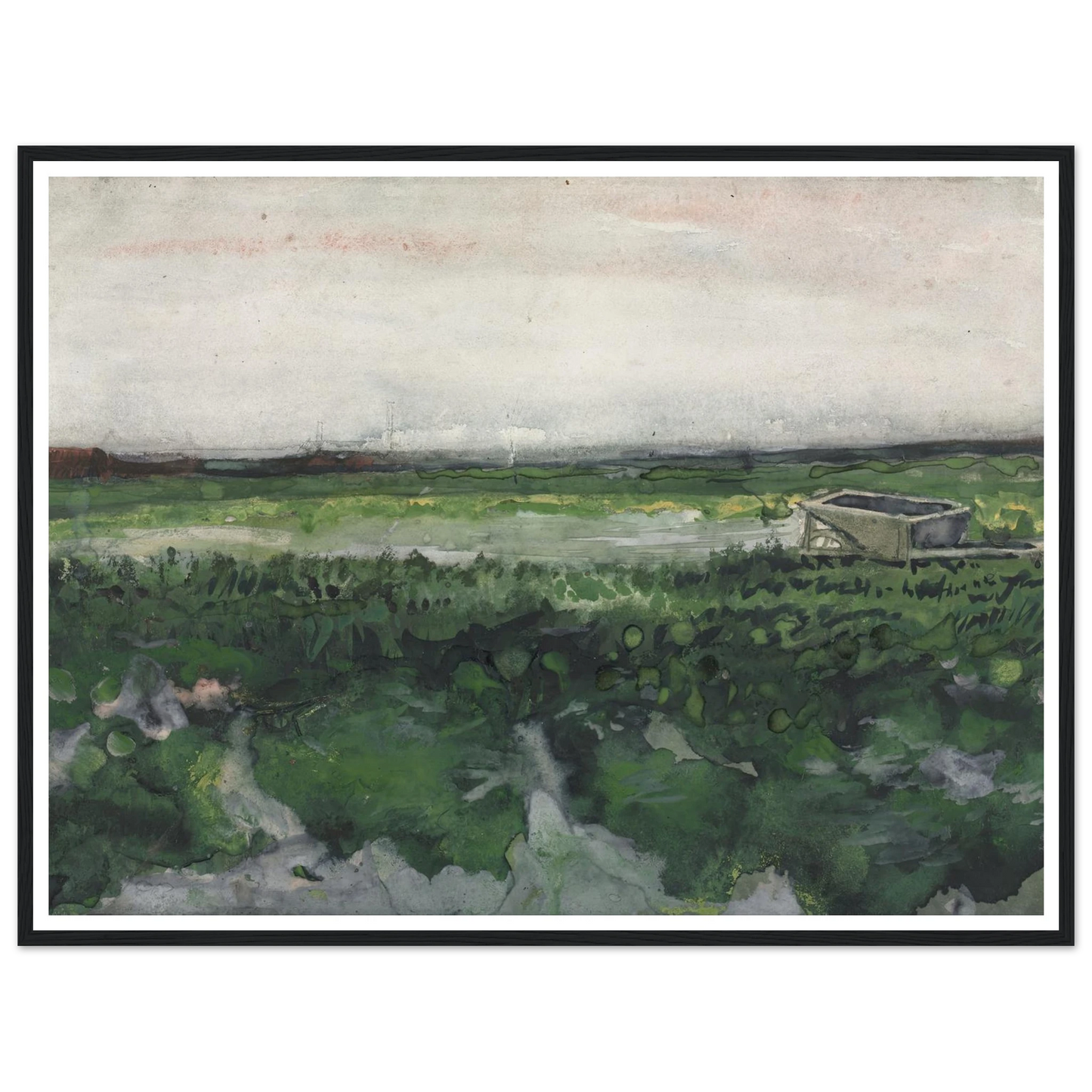 Landscape with Wheelbarrow (1883) Art Print | Vincent van Gogh-Quipham Collections