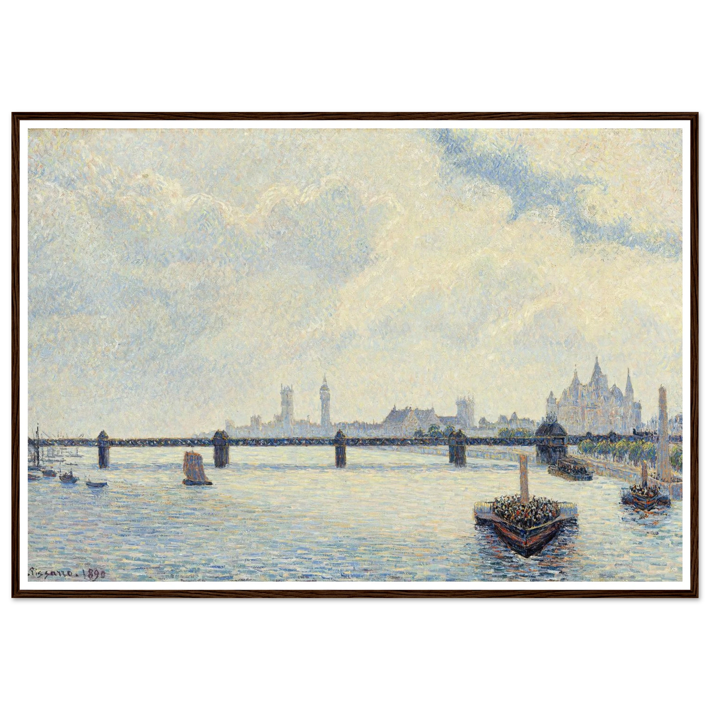 Charing Cross Bridge,London (1890) Art Print | Camille Pissarro-Quipham Collections