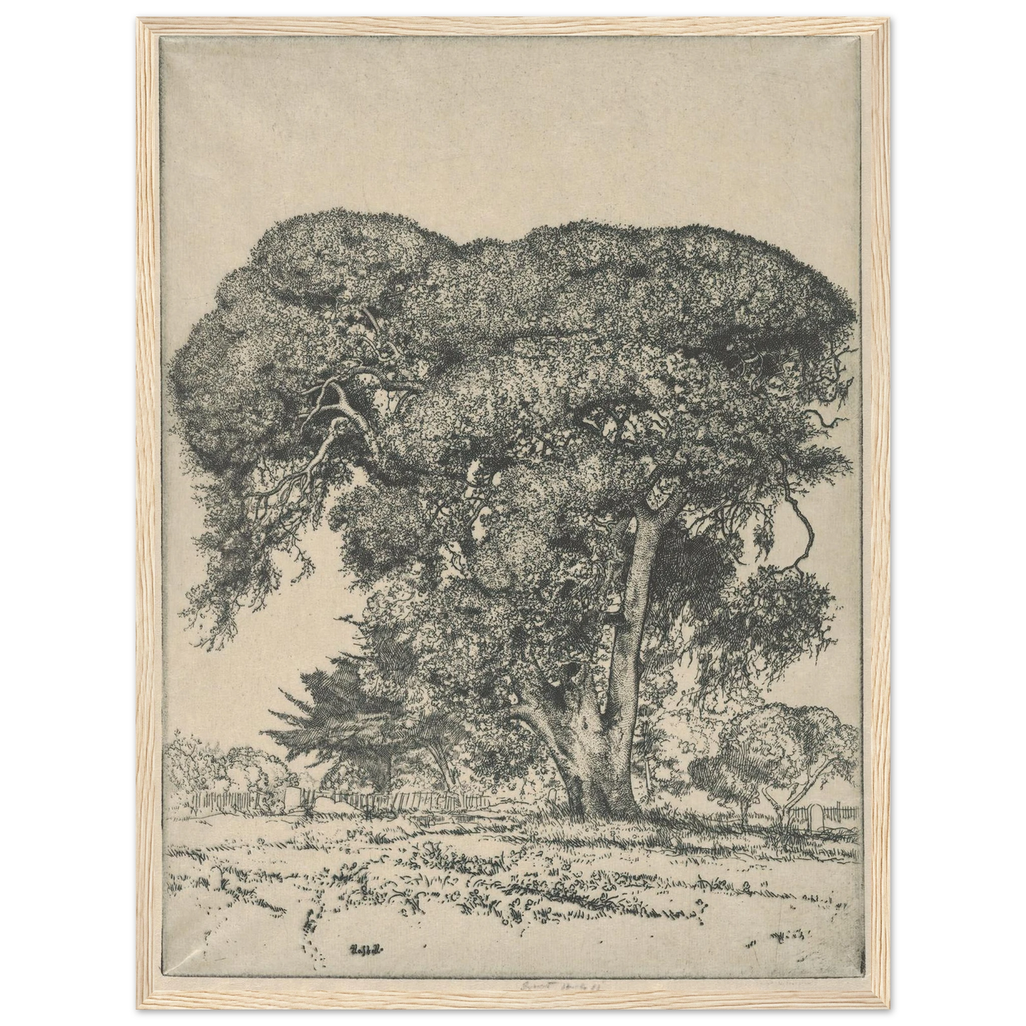 Cemetery Live Oak (1916) Art Print | Ernest Haskell-Quipham Collections