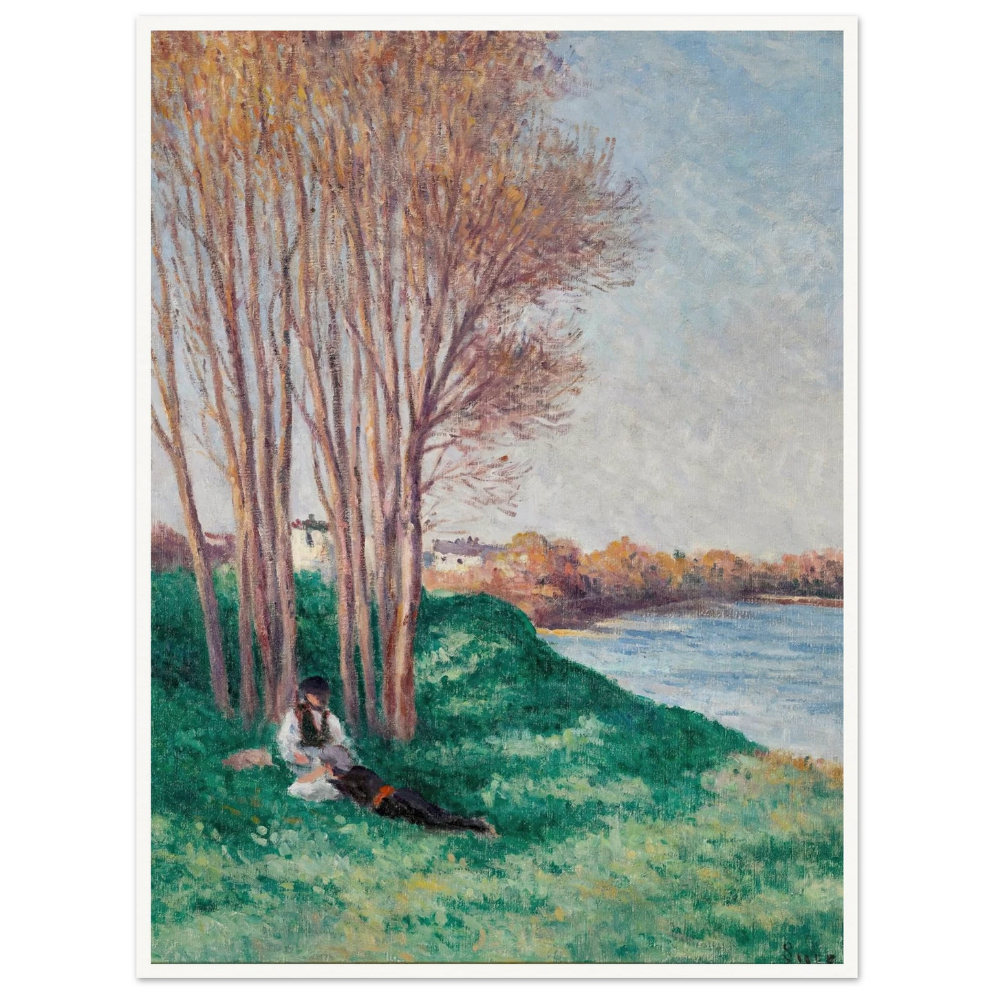 Le Repos sur les Bords de la Loire à Saint-Ay (circa 1910-12) Art Print | Maximilien Luce-Quipham Collections