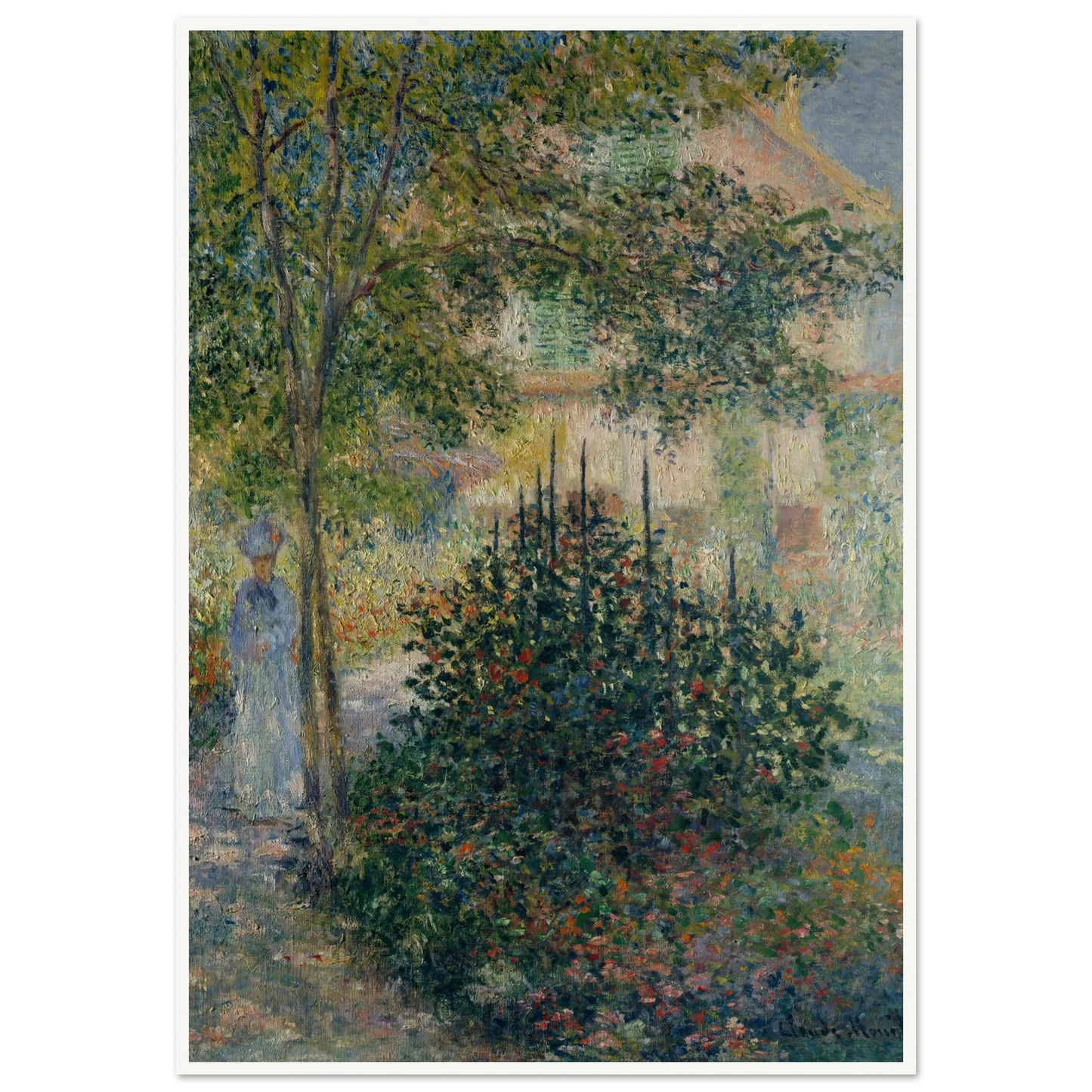 Camille Monet (1847–1879) in the Garden at Argenteuil (1876) Art Print | Claude Monet-Quipham Collections