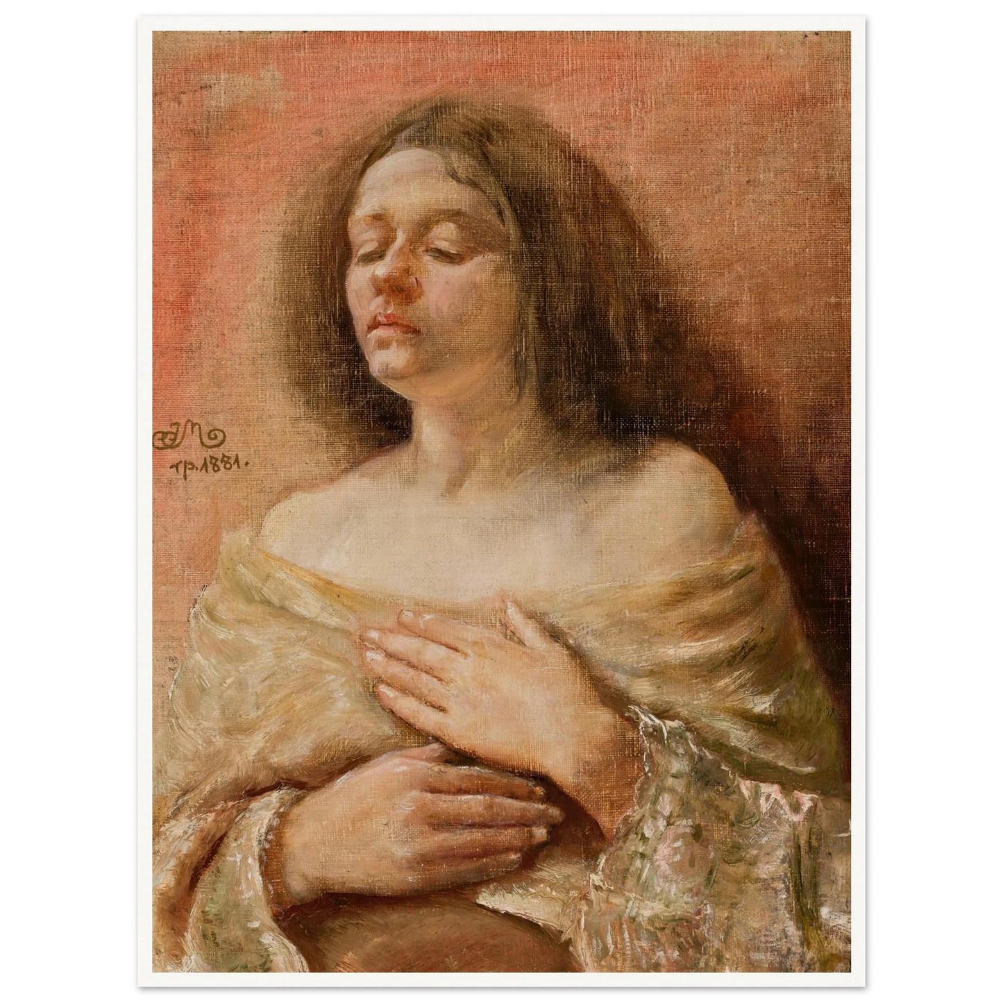 Portrait study of a woman (1881) Art Print | Jan Matejko-Quipham Collections