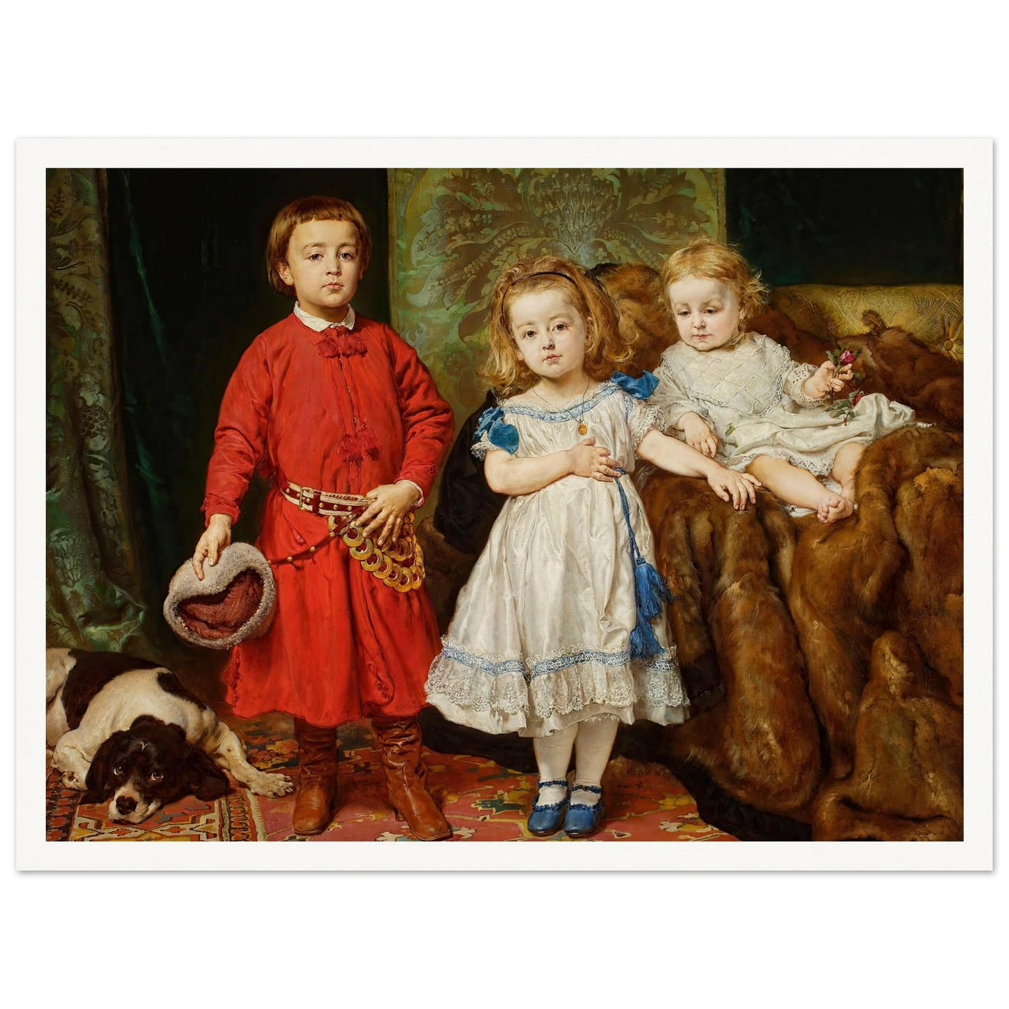 Portrait of artist’s three children, Tadeusz, Helena and Beata (1870) Art Print | Jan Matejko-Quipham Collections